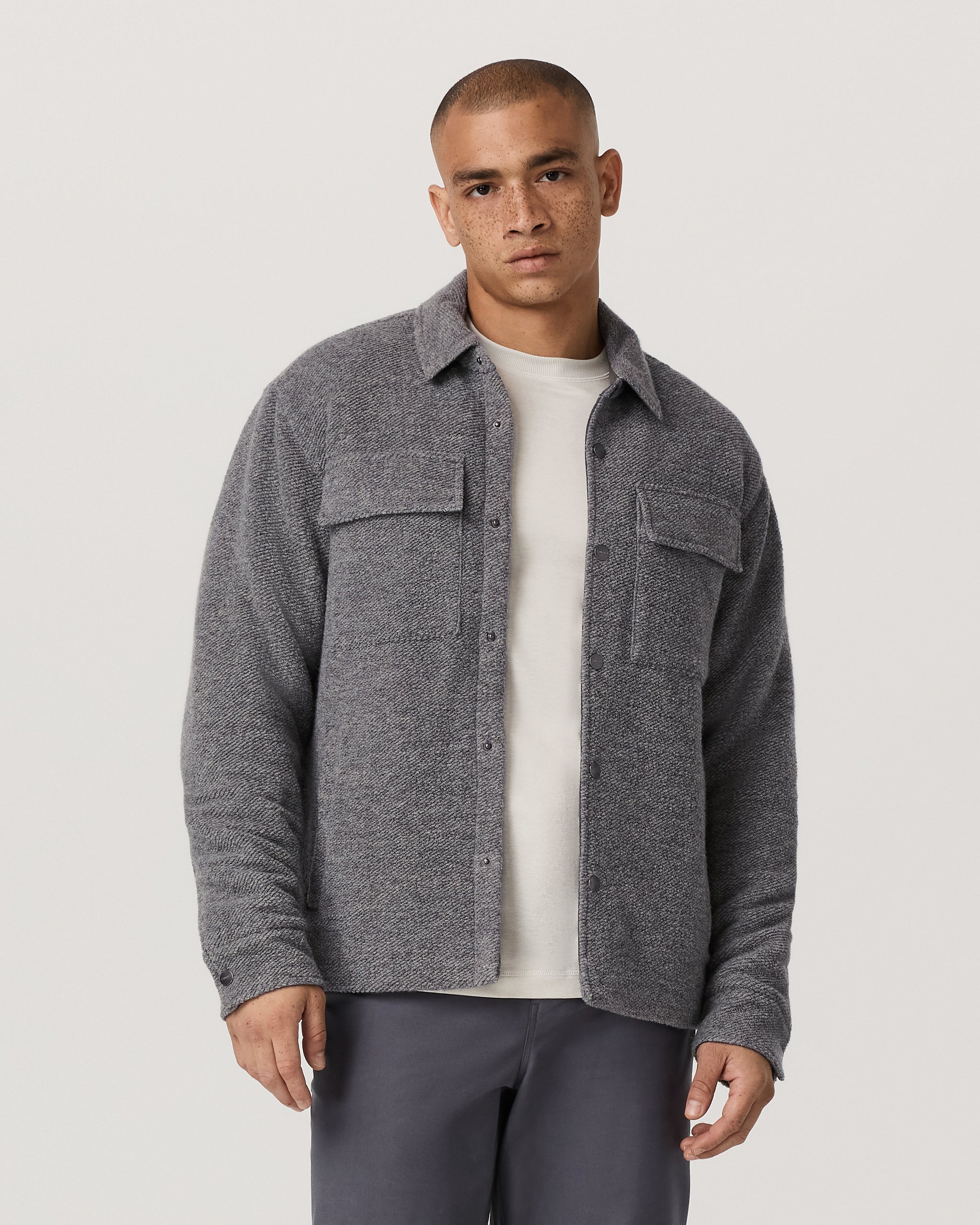 Plymouth Wool Shirt Jacket | Heather Grey
