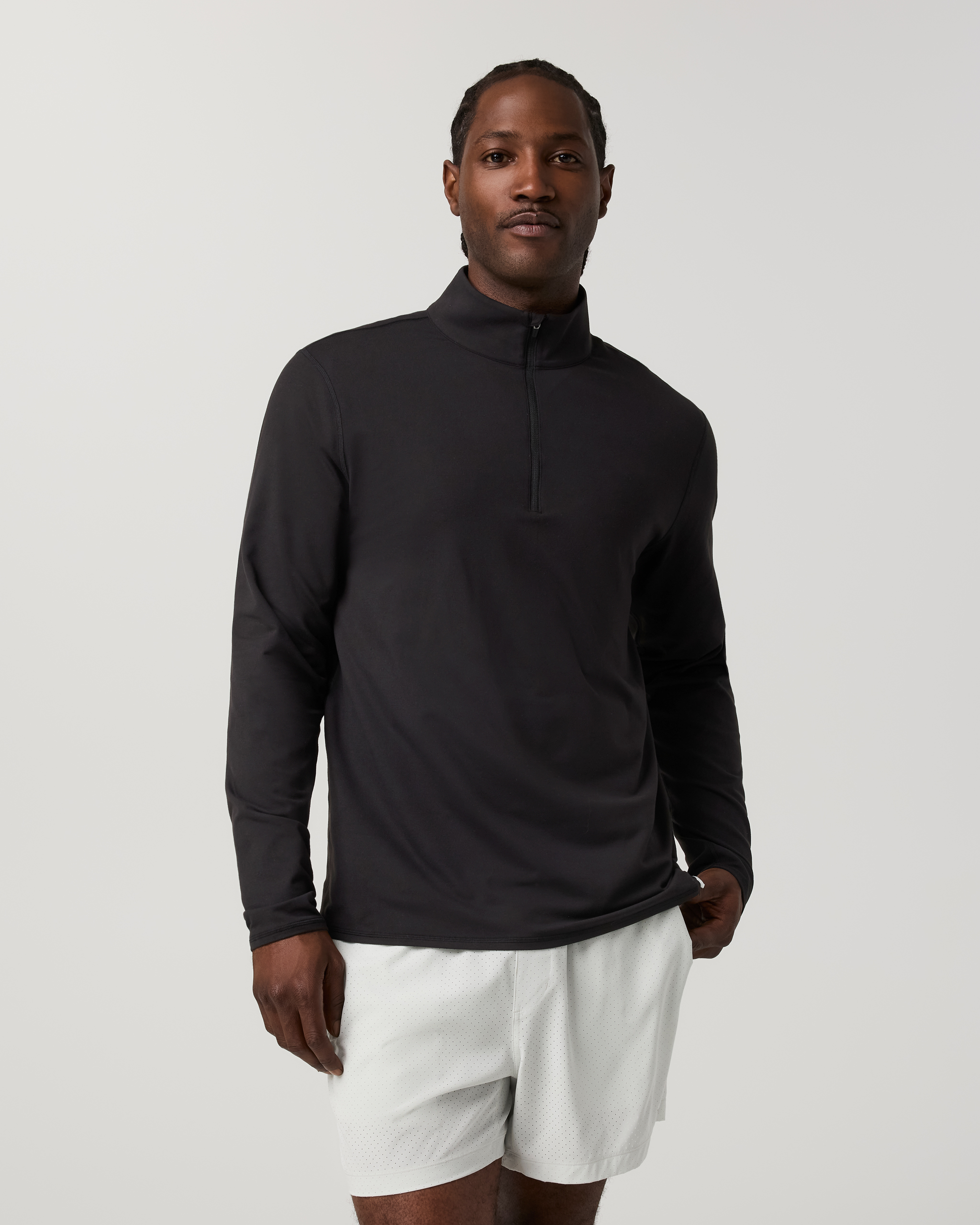 Ponto Half Zip Mock Neck | Black
