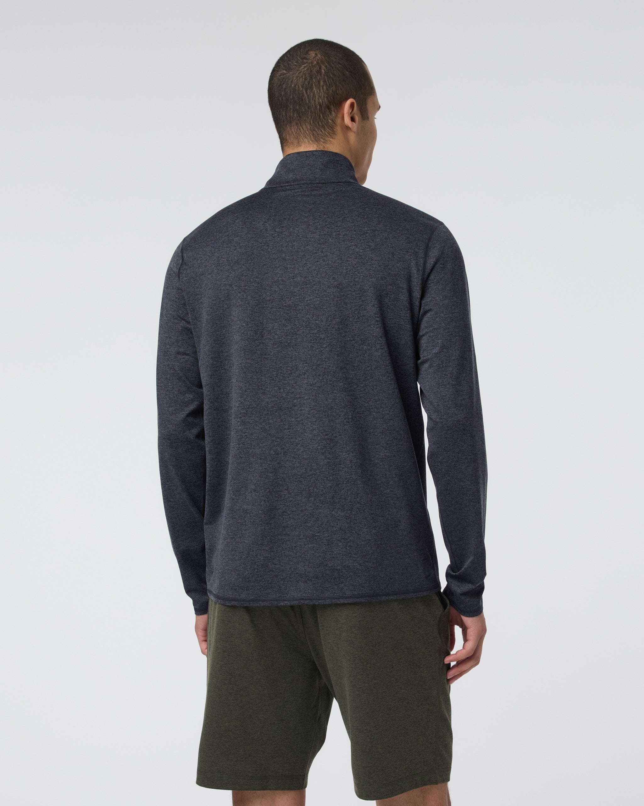 Ponto Half Zip Mock Neck | Charcoal Heather - Image 4