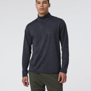 Ponto Half Zip Mock Neck | Charcoal Heather