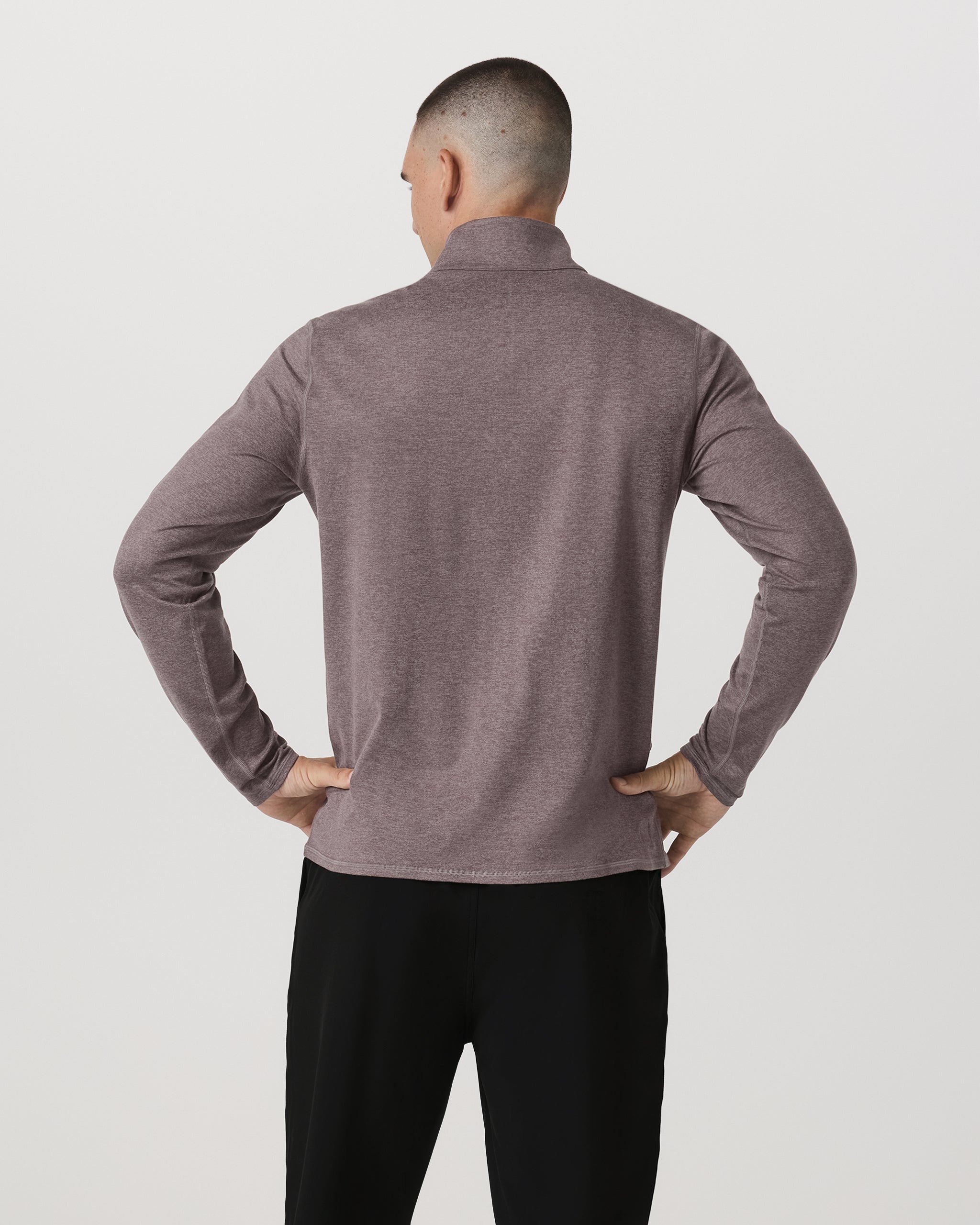 Ponto Half Zip Mock Neck | Huckleberry Heather - Image 3