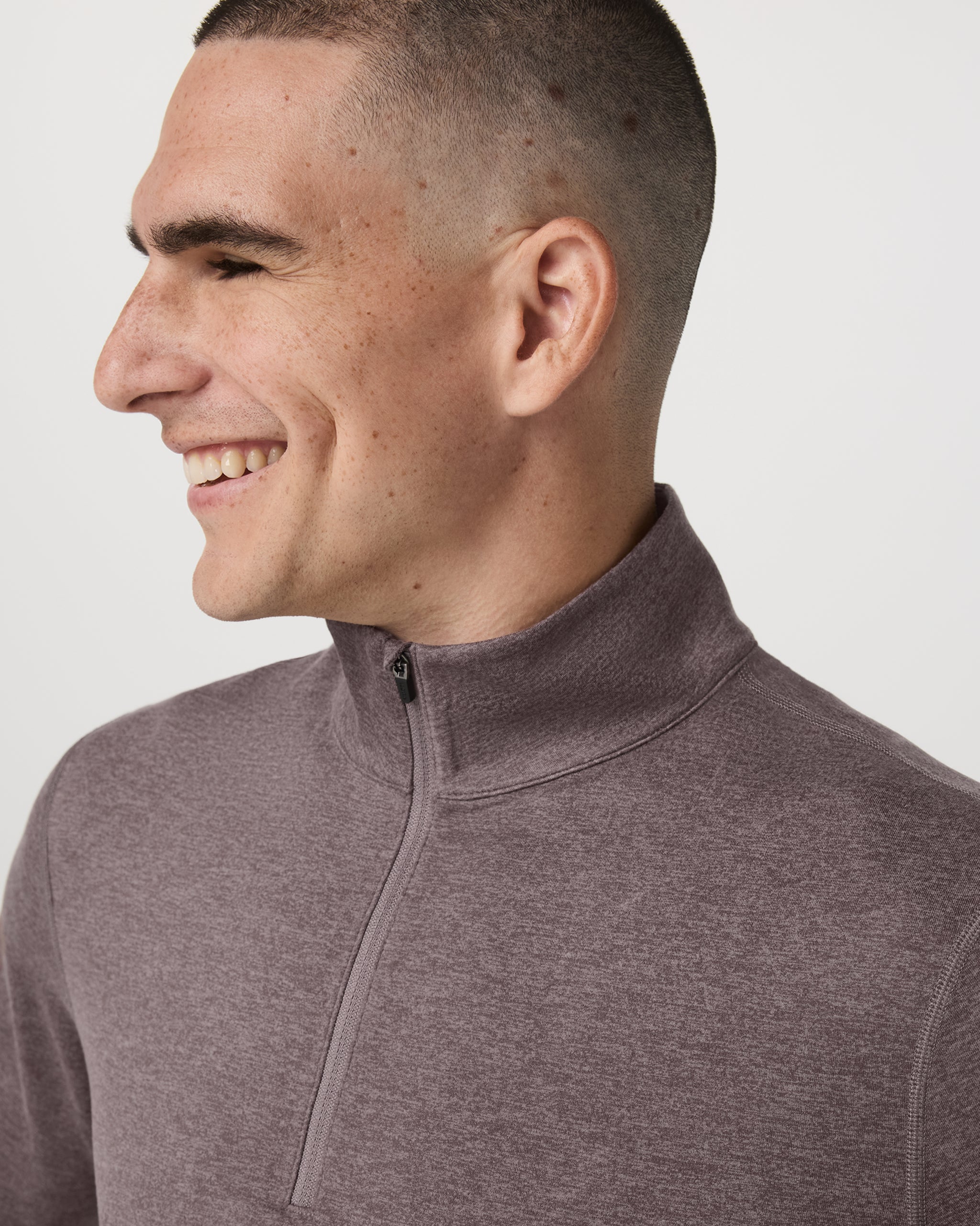 Ponto Half Zip Mock Neck | Huckleberry Heather - Image 2