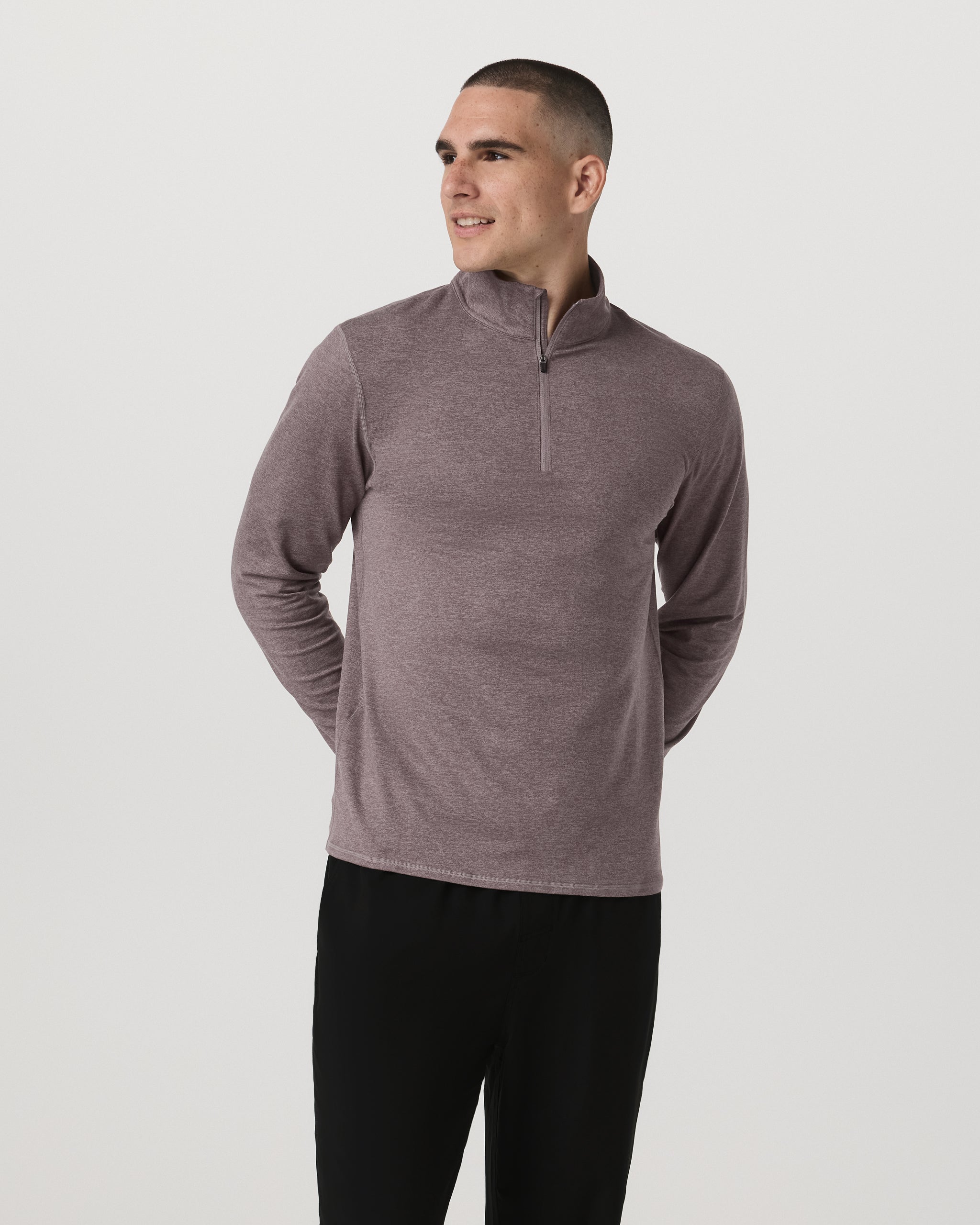 Ponto Half Zip Mock Neck | Huckleberry Heather - Image 4