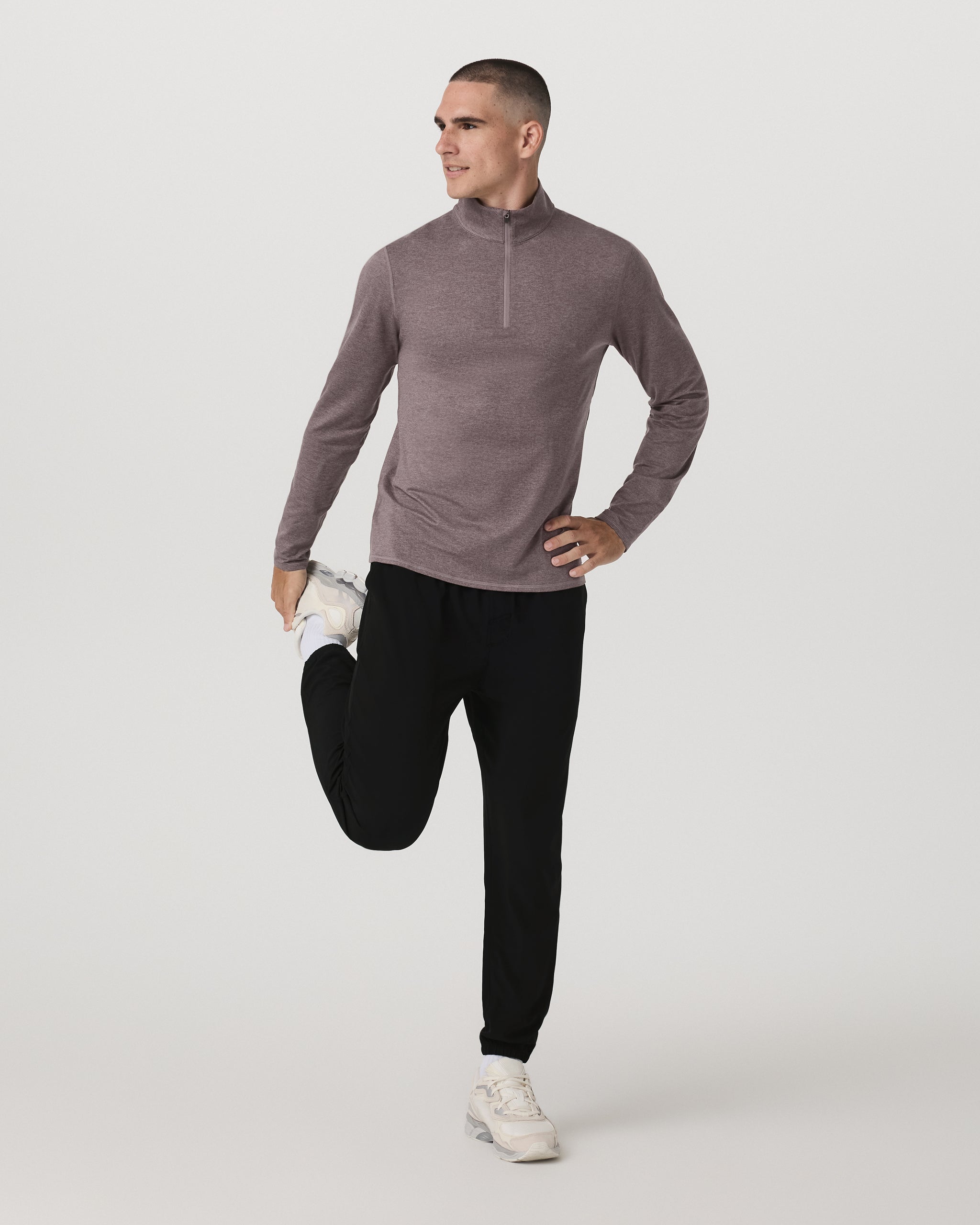 Ponto Half Zip Mock Neck | Huckleberry Heather