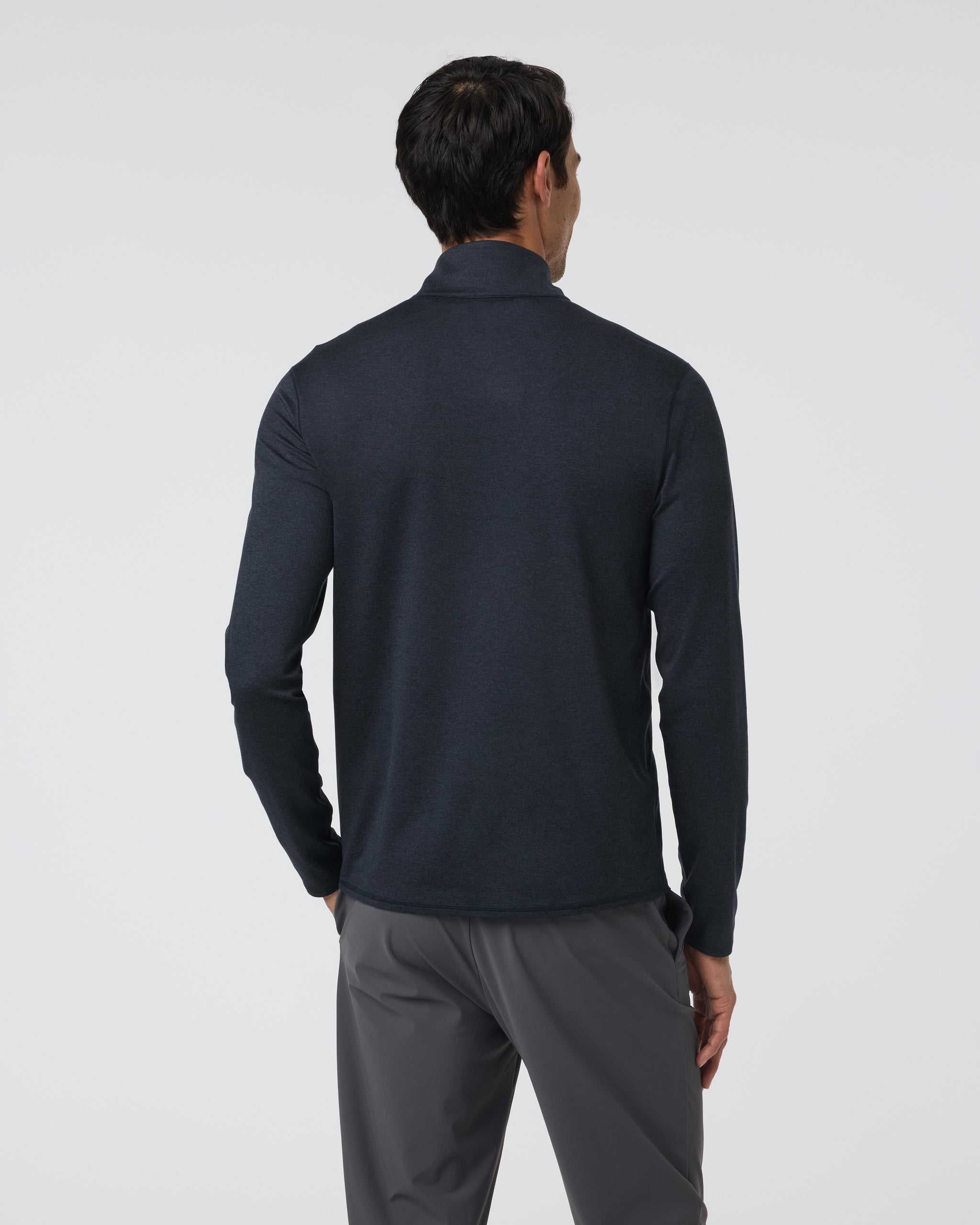 Ponto Half Zip Mock Neck | Ink Heather - Image 2