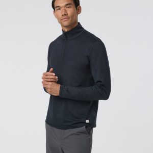 Ponto Half Zip Mock Neck | Ink Heather
