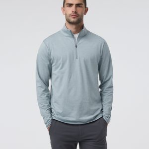Ponto Half Zip Mock Neck | Dusty Blue Heather