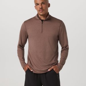 Ponto Half Zip Mock Neck | Sable Heather