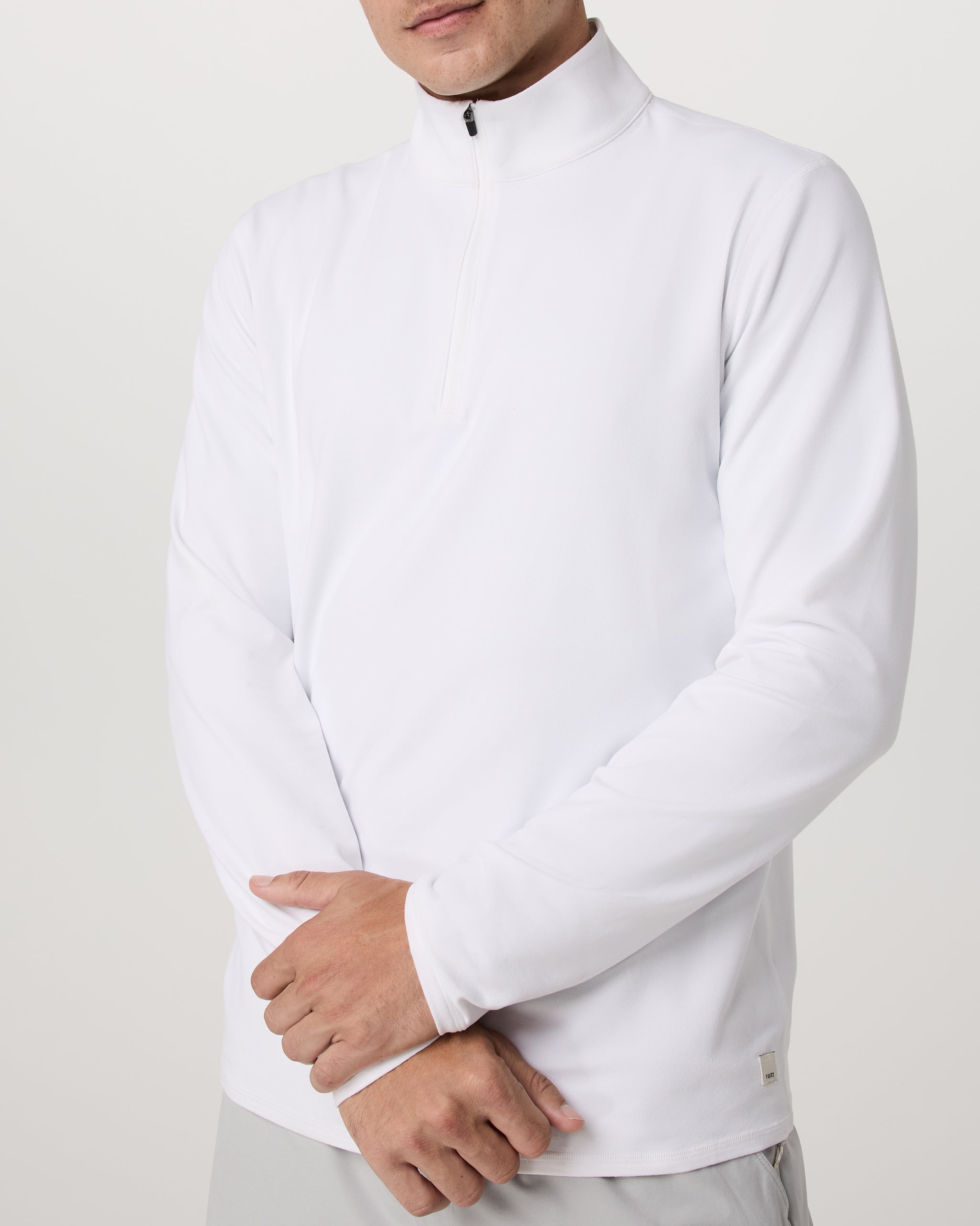 Ponto Half Zip Mock Neck | White - Image 5