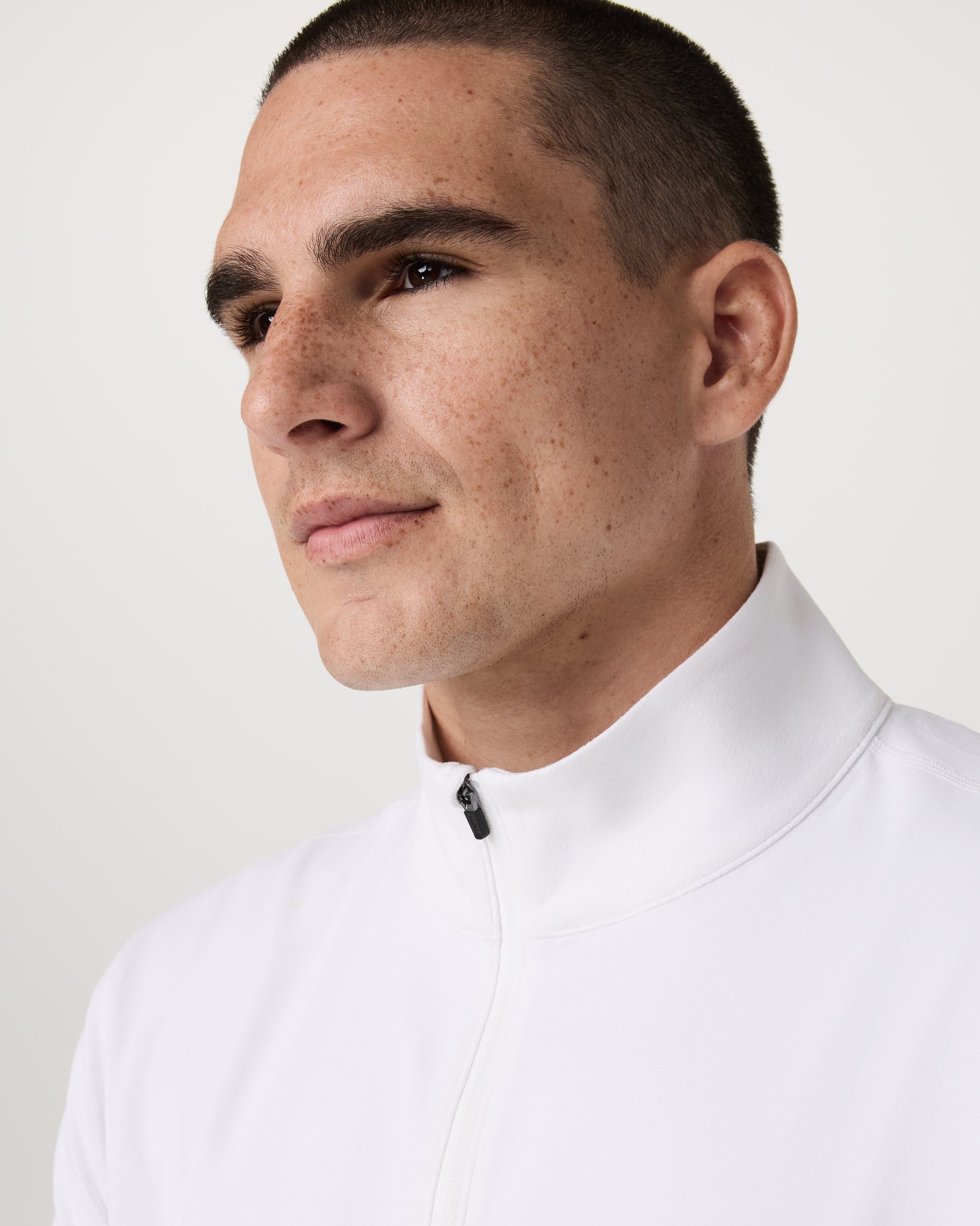Ponto Half Zip Mock Neck | White - Image 2