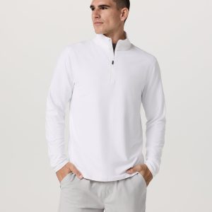 Ponto Half Zip Mock Neck | White