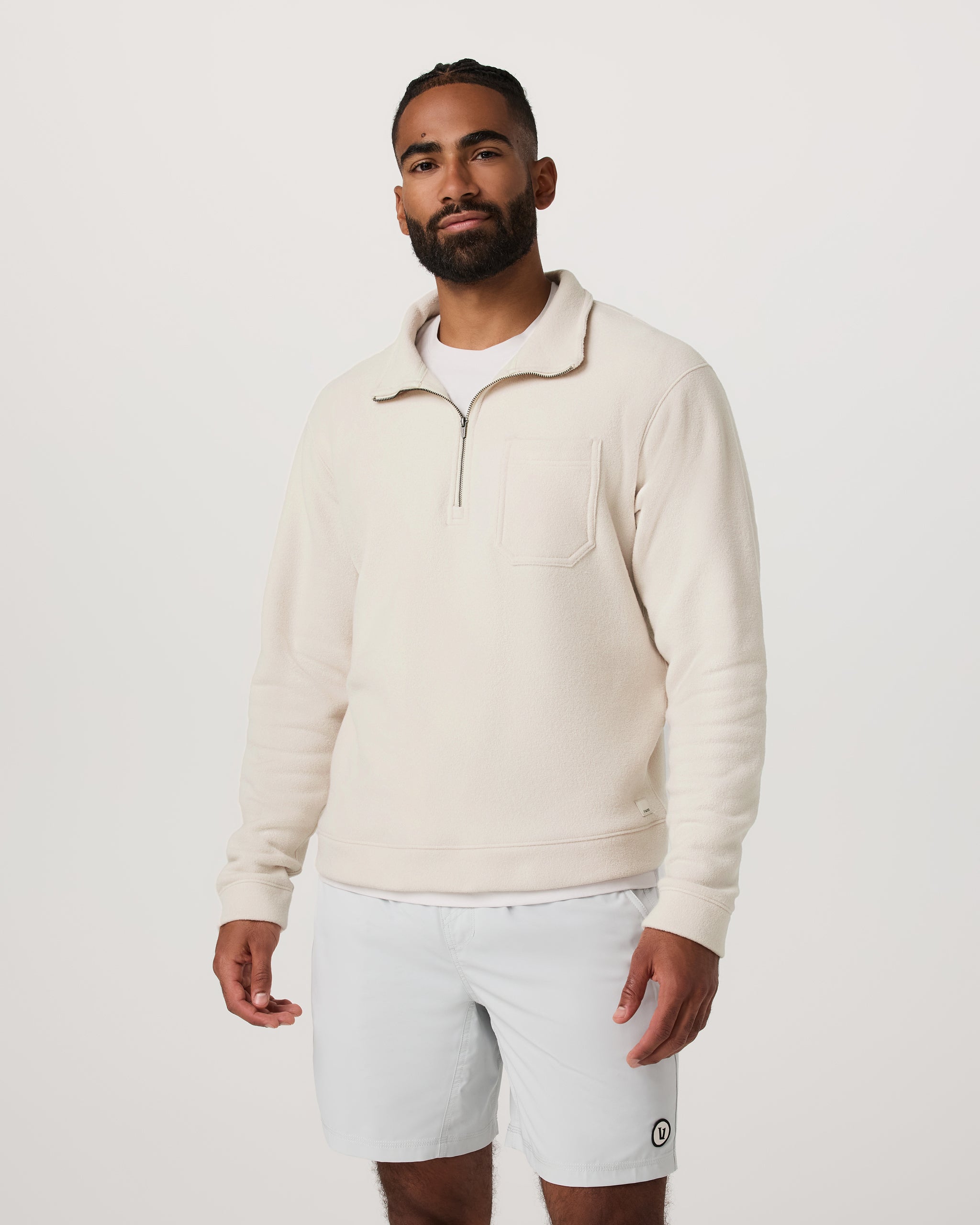 Beach Fleece Half Zip | Bone Heather