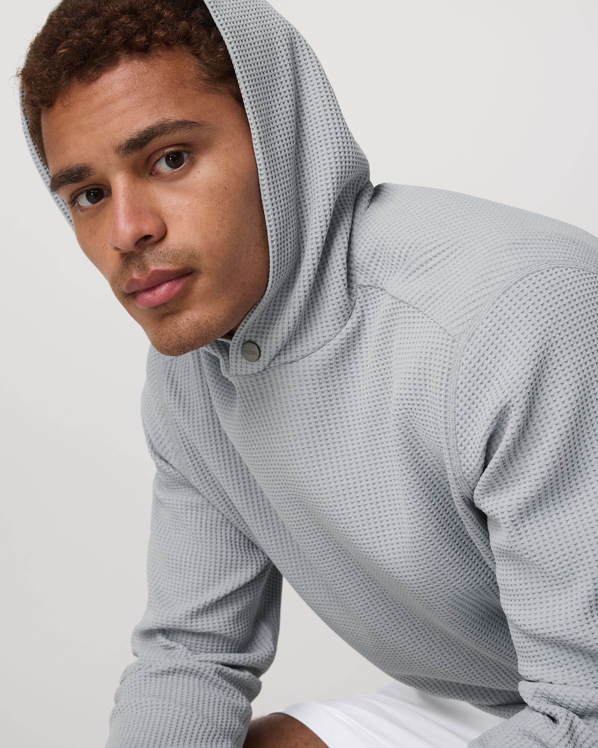 Tech Waffle Pullover Hoodie | Sea Fog - Image 2