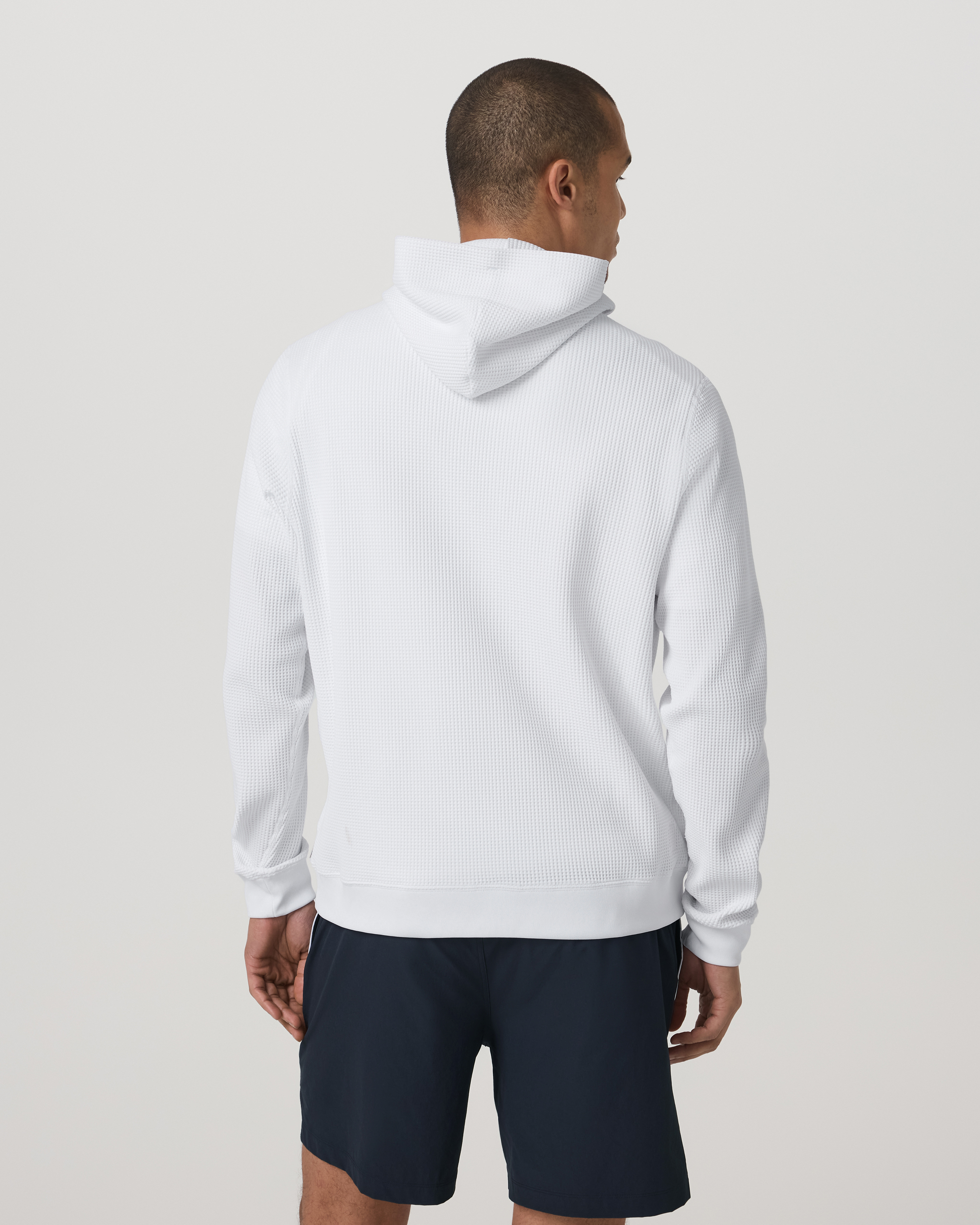Tech Waffle Pullover Hoodie | White - Image 4