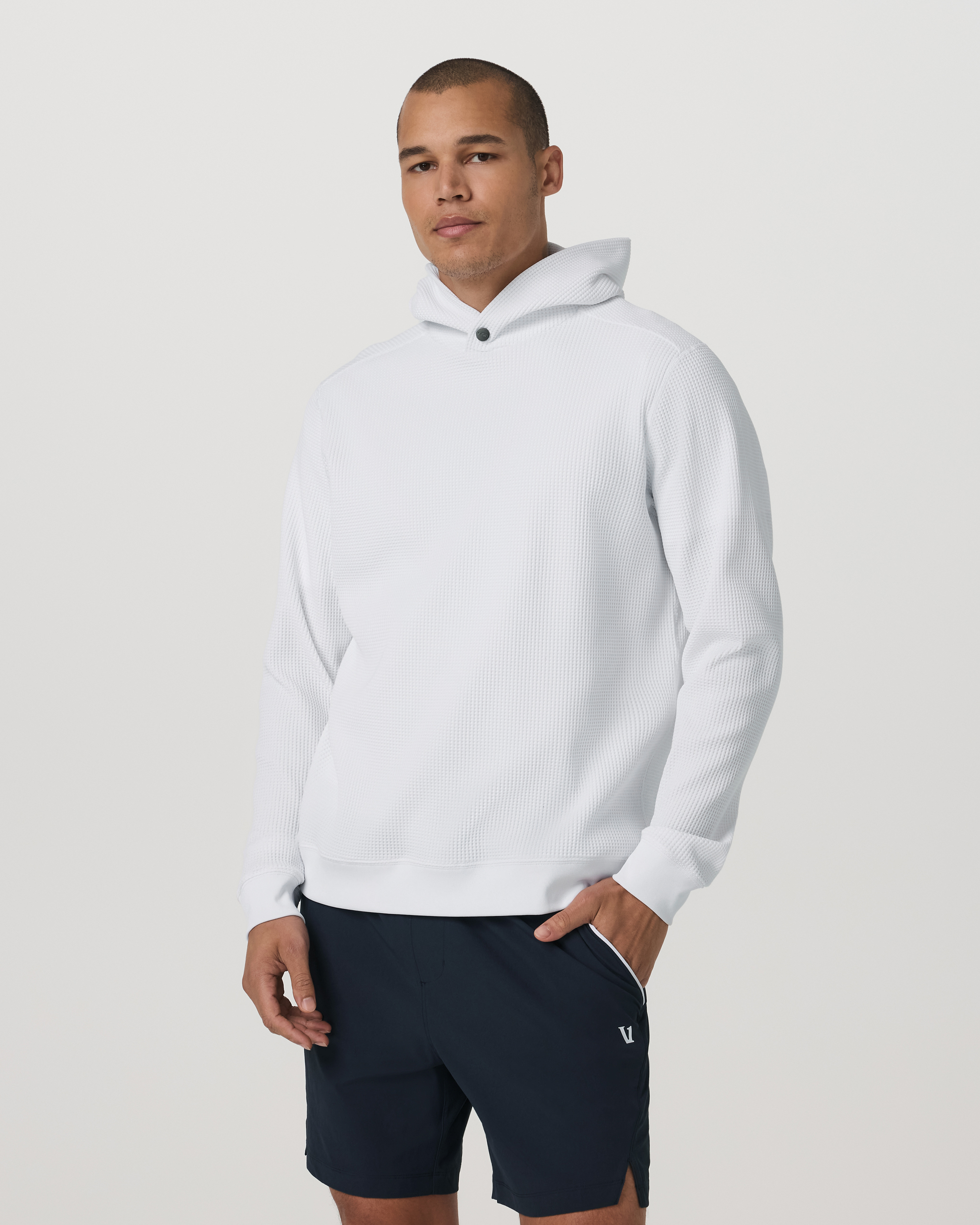 Tech Waffle Pullover Hoodie | White - Image 5