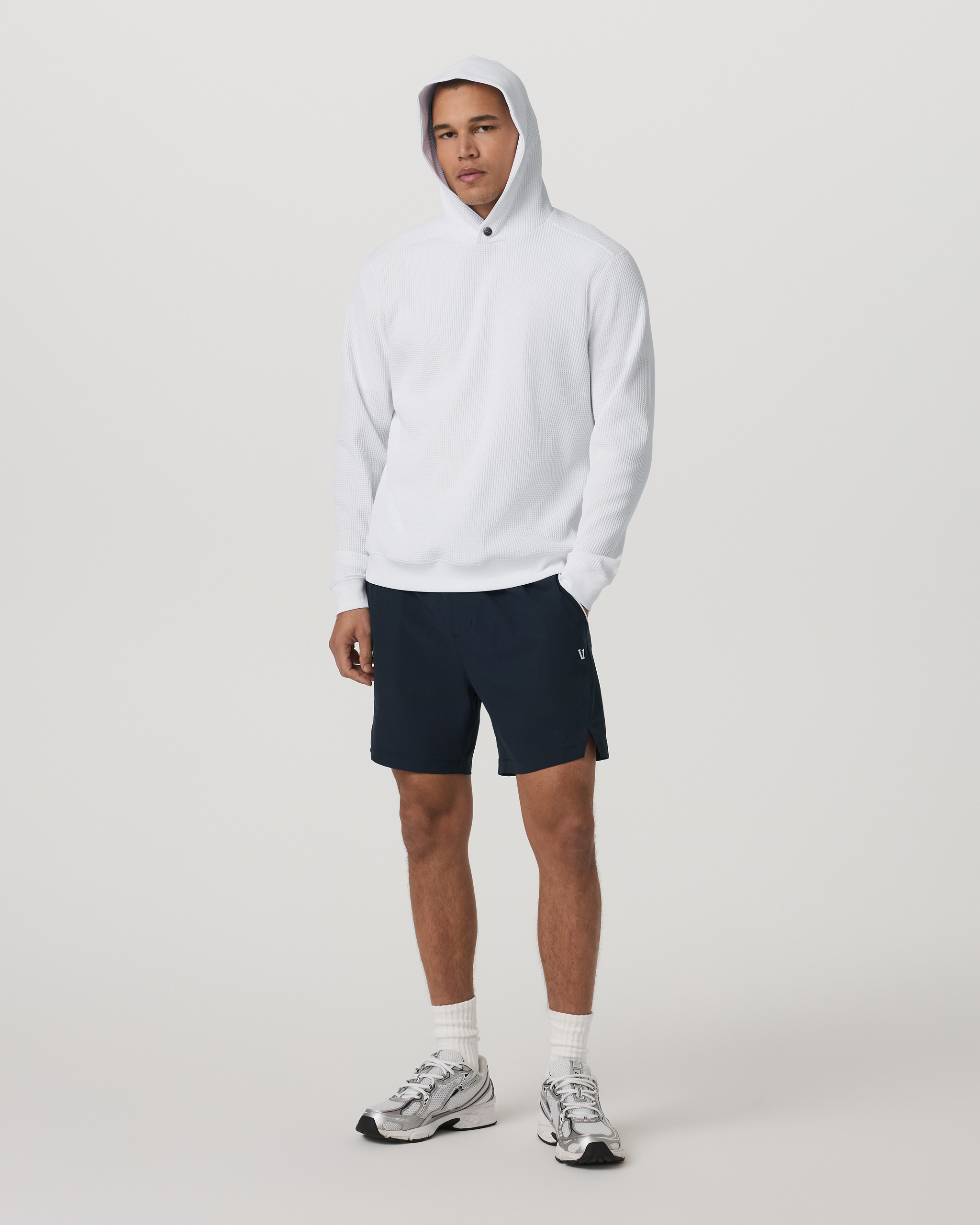 Tech Waffle Pullover Hoodie | White - Image 3