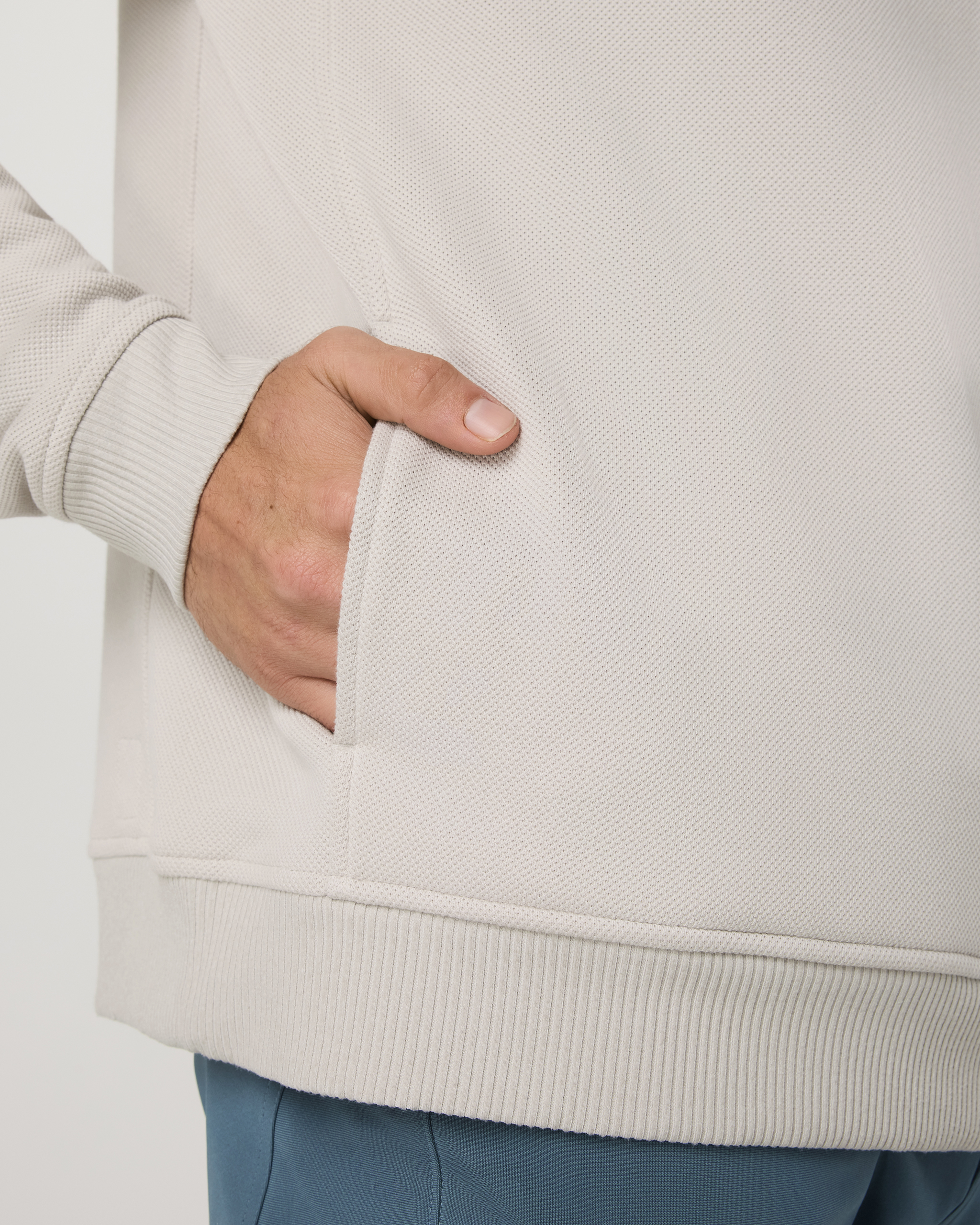 Pique Fleece Crew | Grey Mist - Image 5