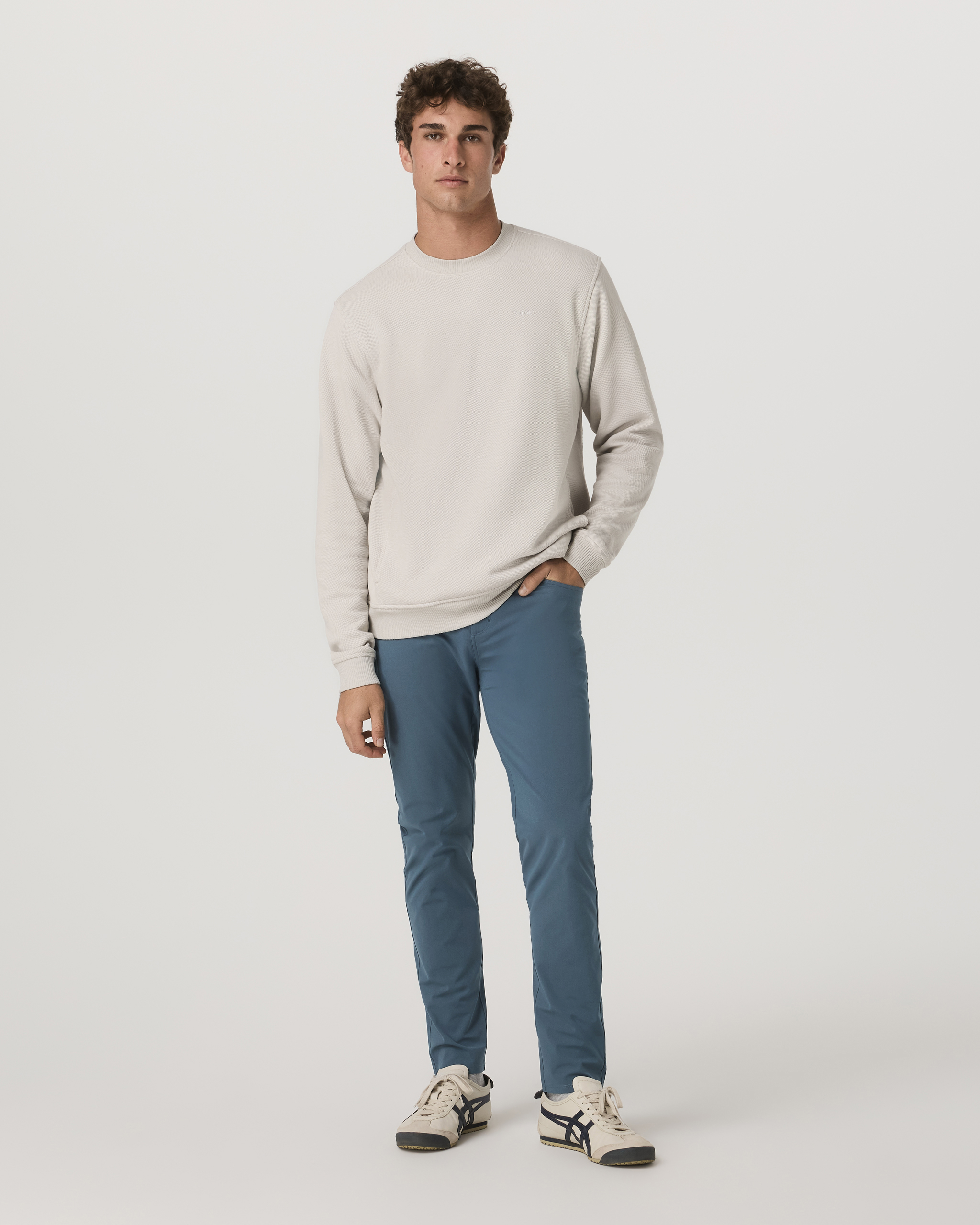 Pique Fleece Crew | Grey Mist - Image 4