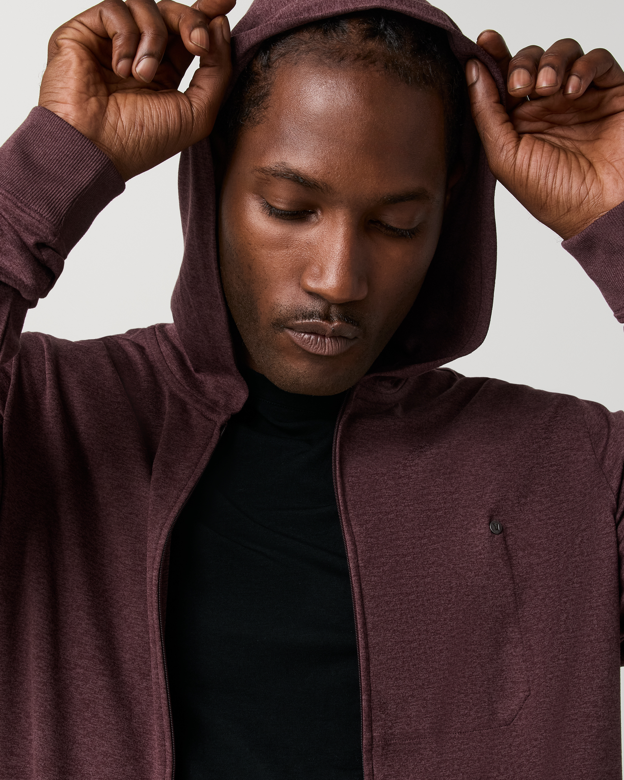 Ponto Full Zip Hoodie | Boysenberry Heather - Image 2