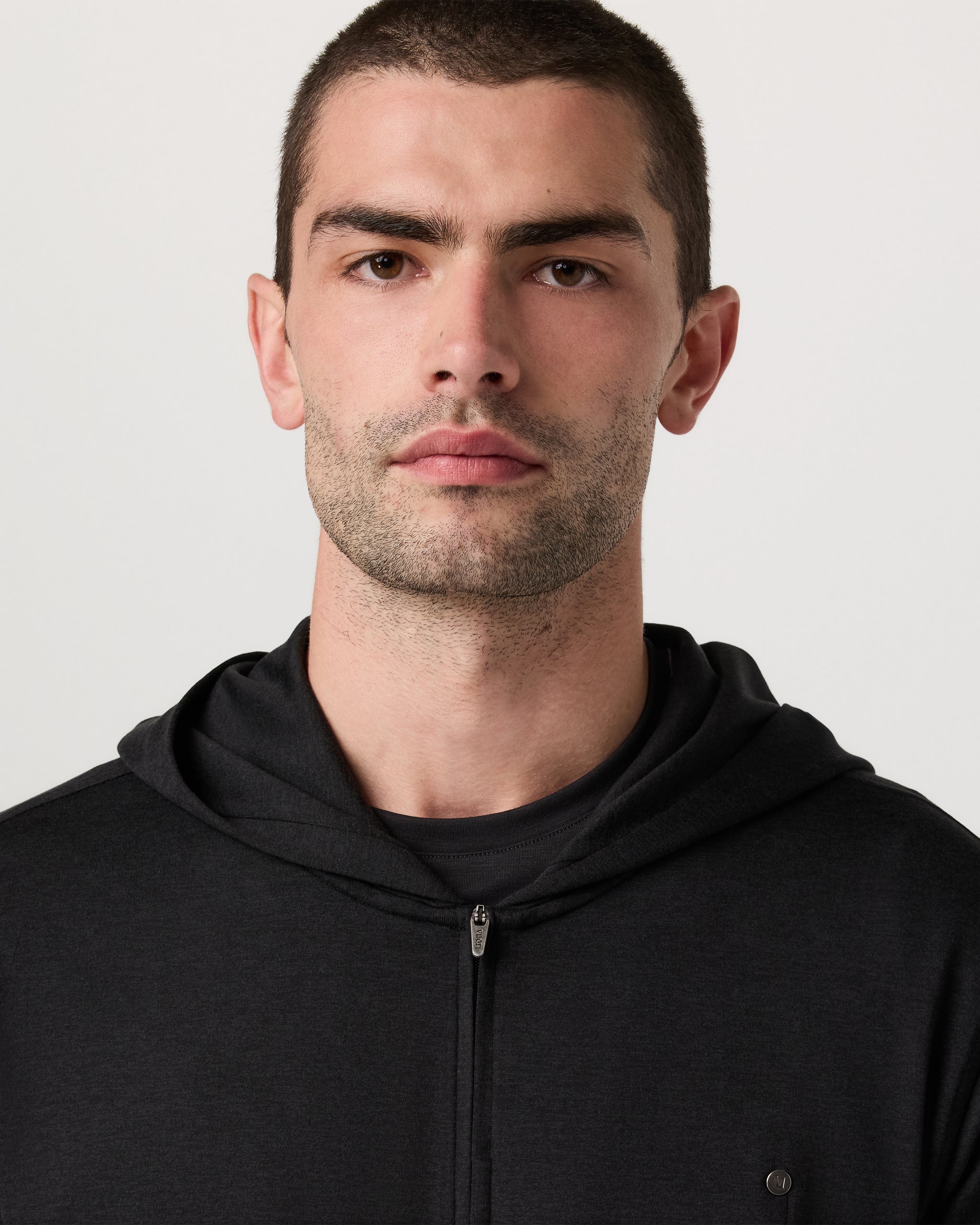 Ponto Full Zip Hoodie | Black Heather - Image 2