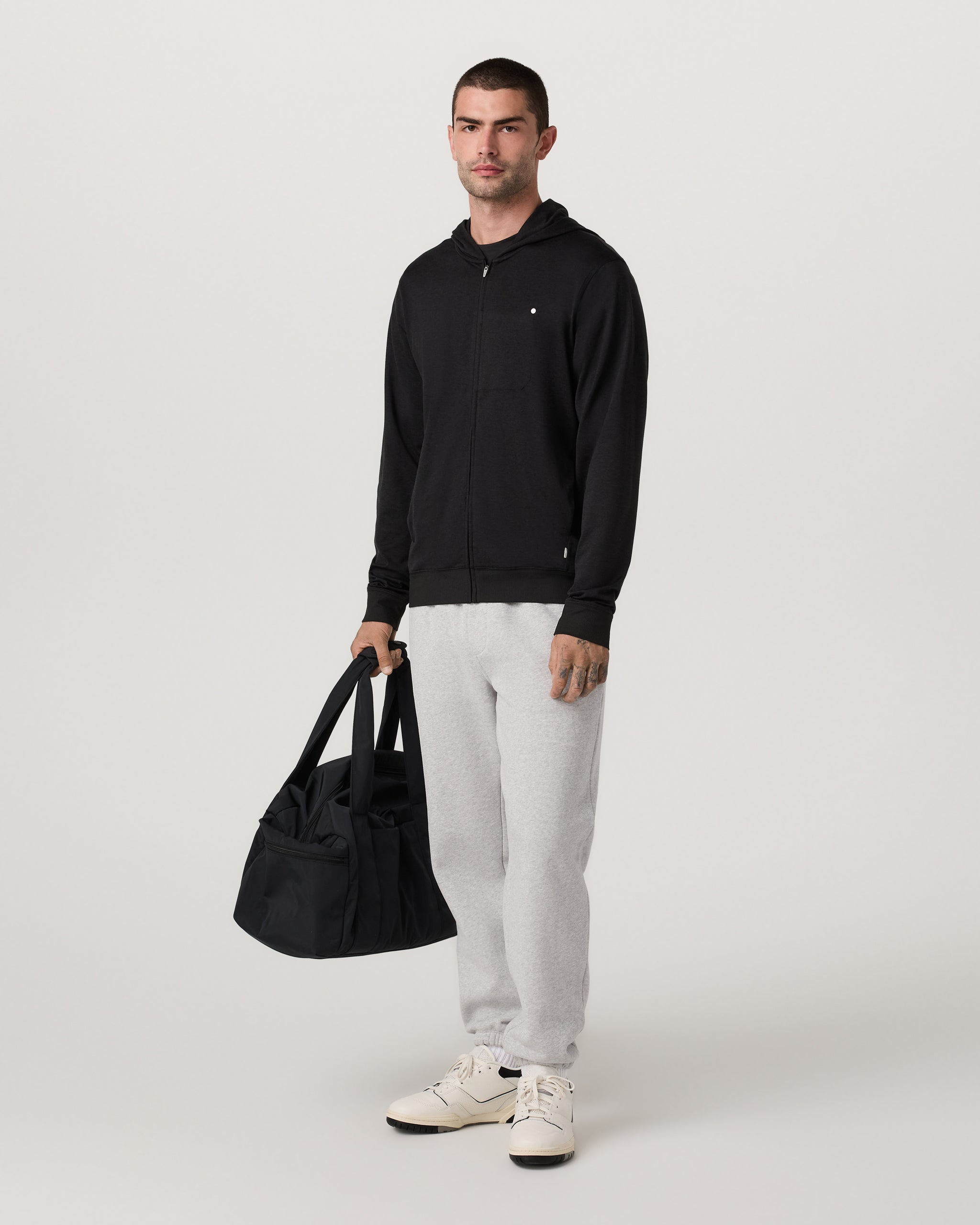 Ponto Full Zip Hoodie | Black Heather - Image 4