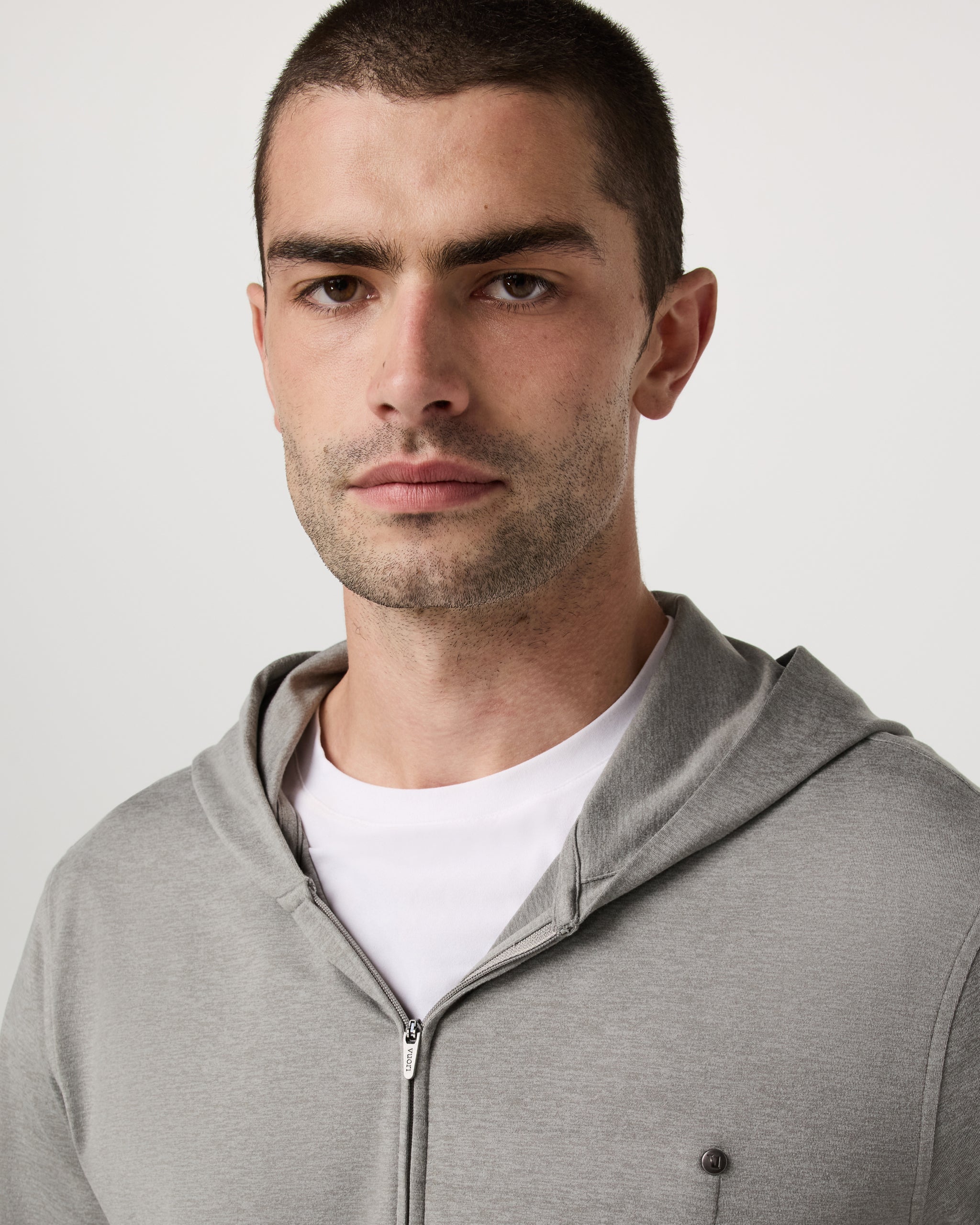 Ponto Full Zip Hoodie | Driftwood Heather - Image 2