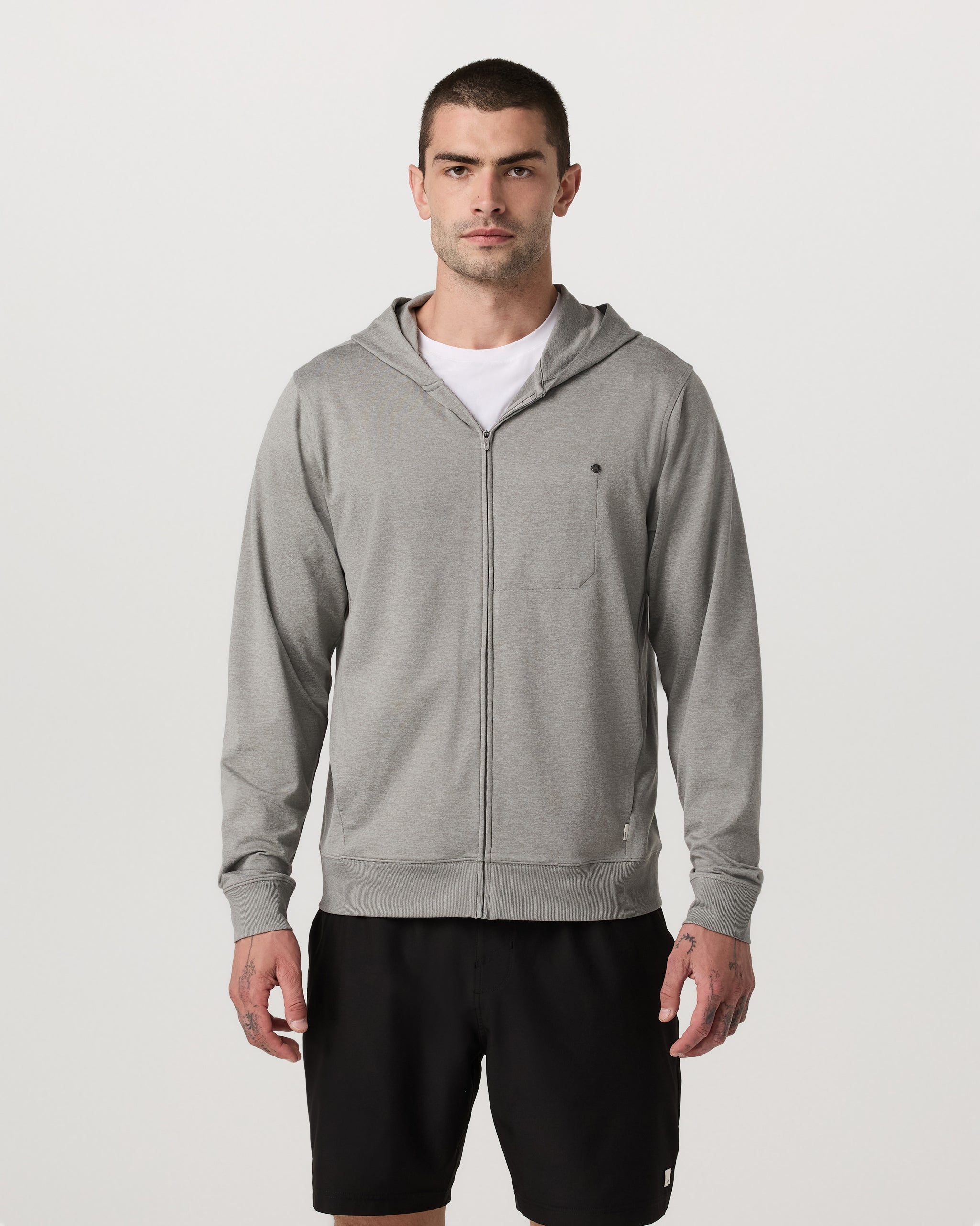 Ponto Full Zip Hoodie | Driftwood Heather