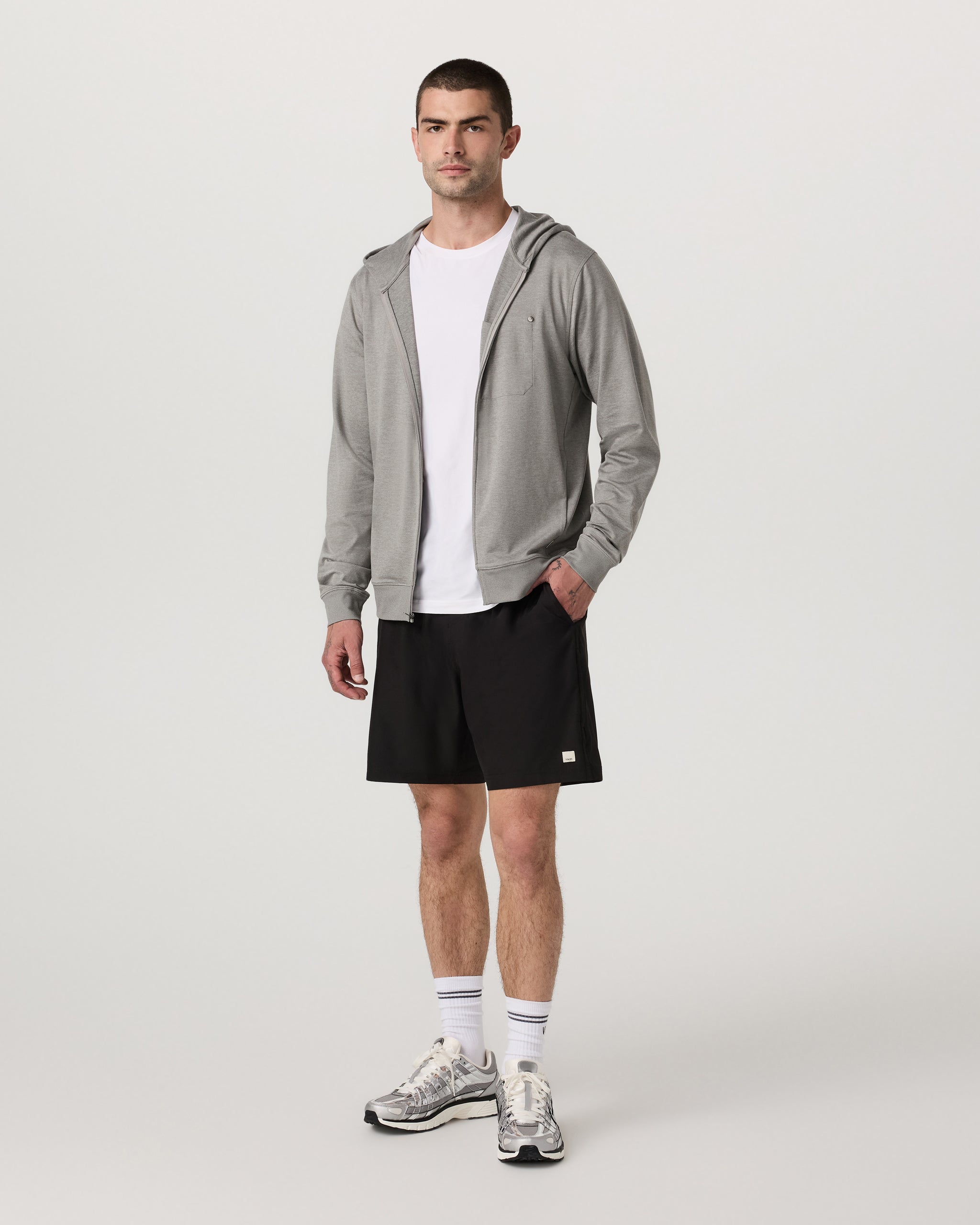 Ponto Full Zip Hoodie | Driftwood Heather - Image 4