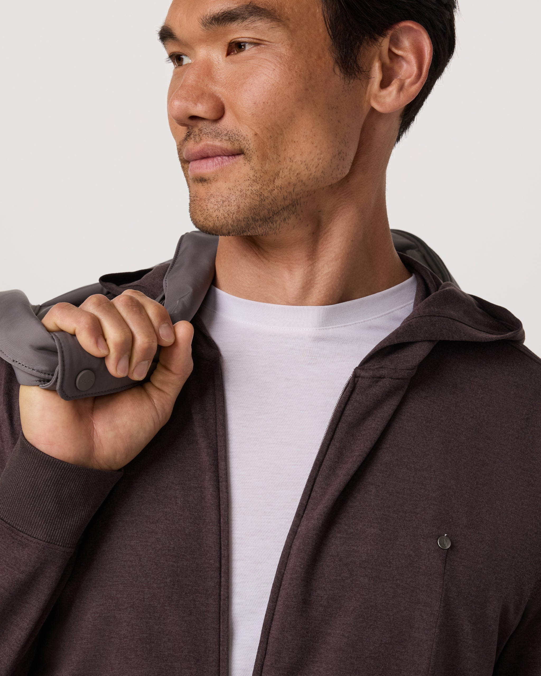 Ponto Full Zip Hoodie | Sangria Heather - Image 2