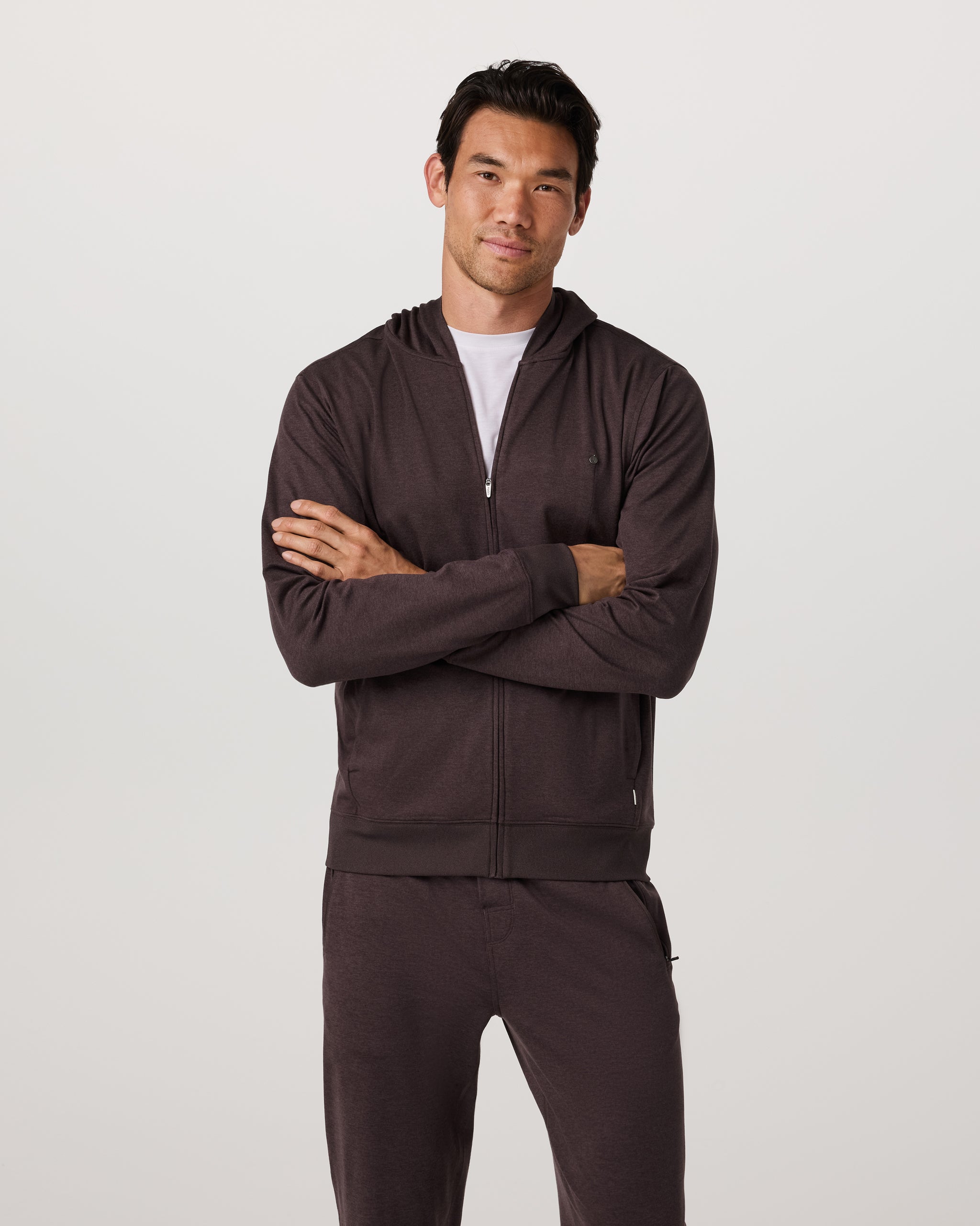 Ponto Full Zip Hoodie | Sangria Heather