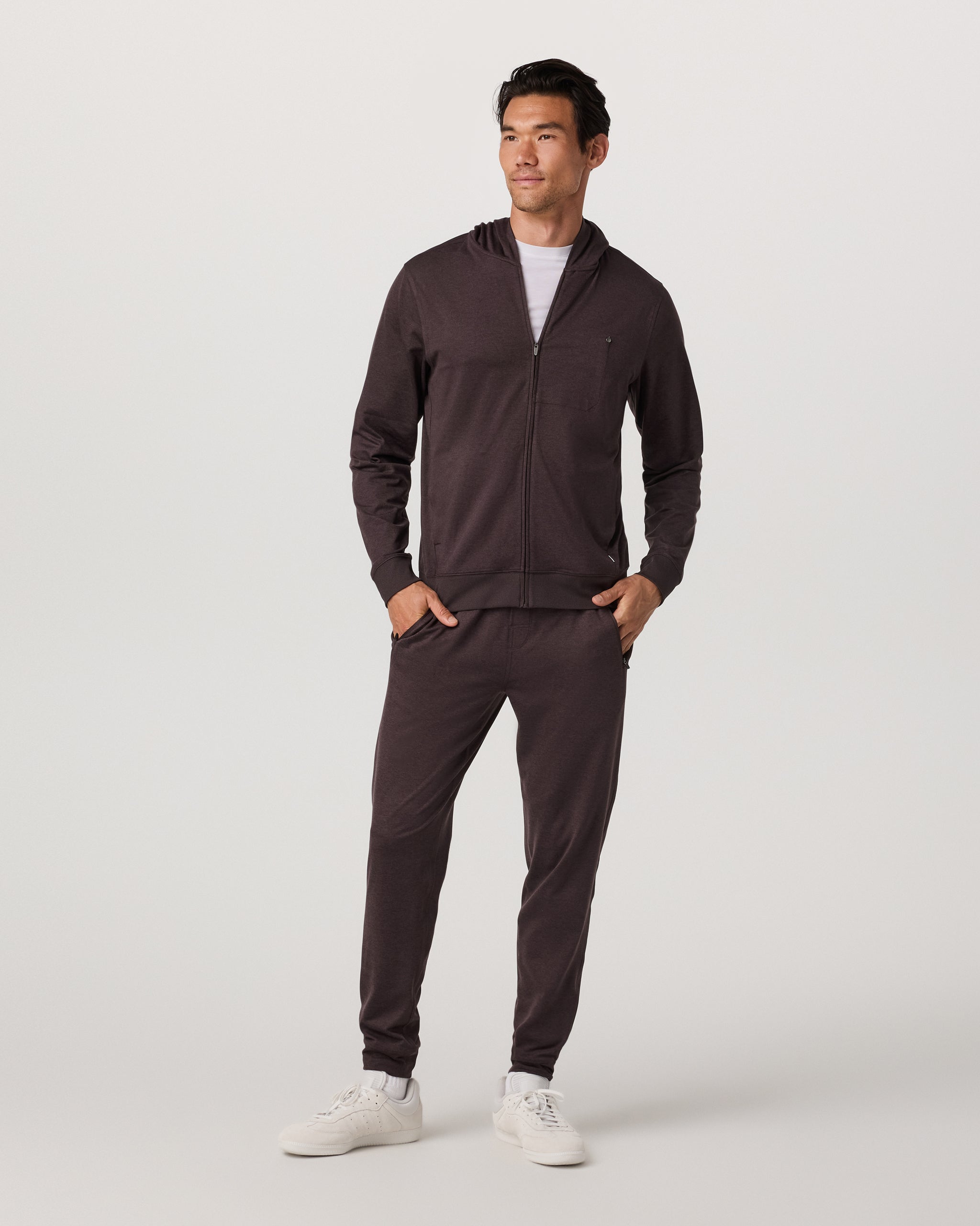 Ponto Full Zip Hoodie | Sangria Heather - Image 5