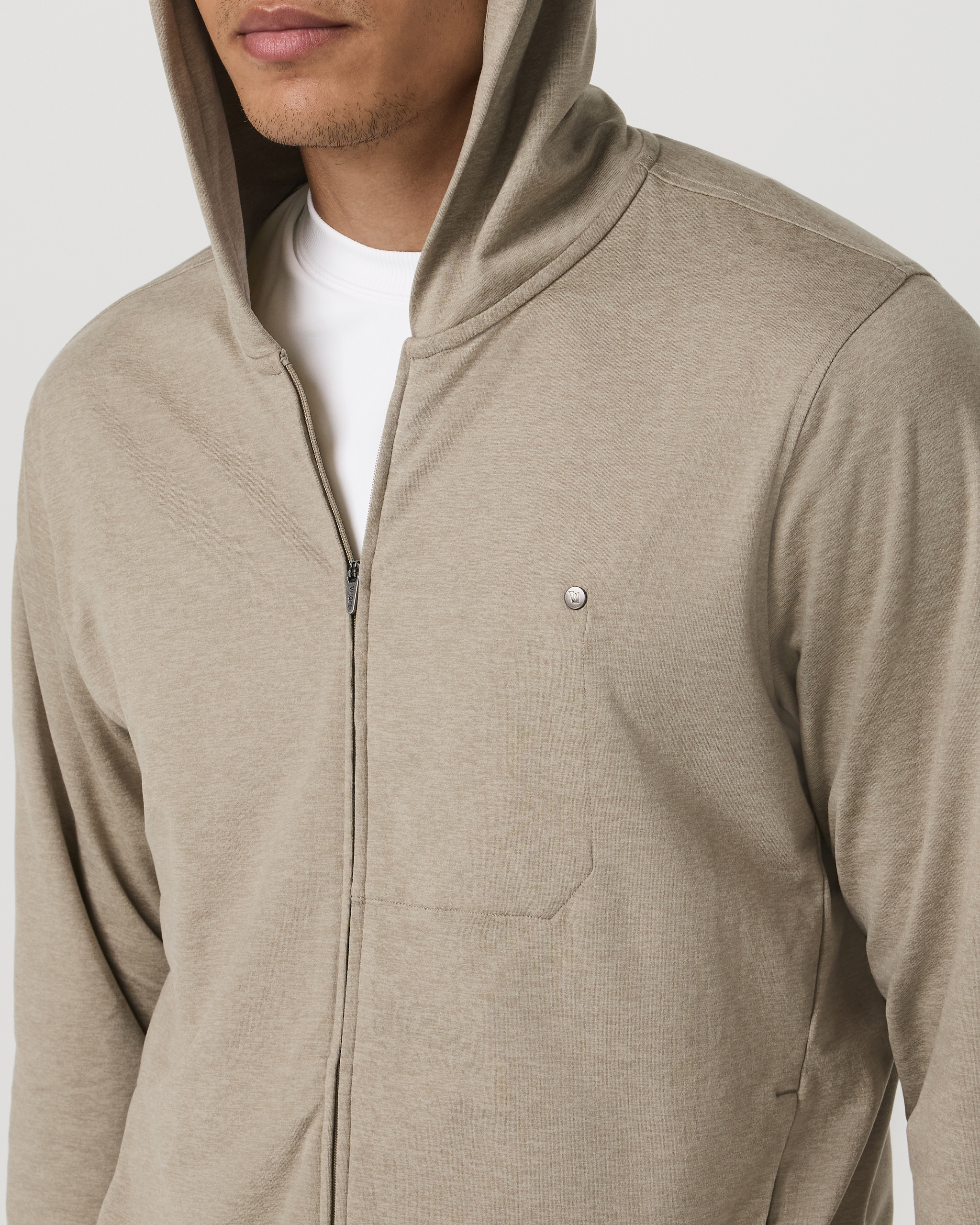 Ponto Full Zip Hoodie | Truffle Heather - Image 3