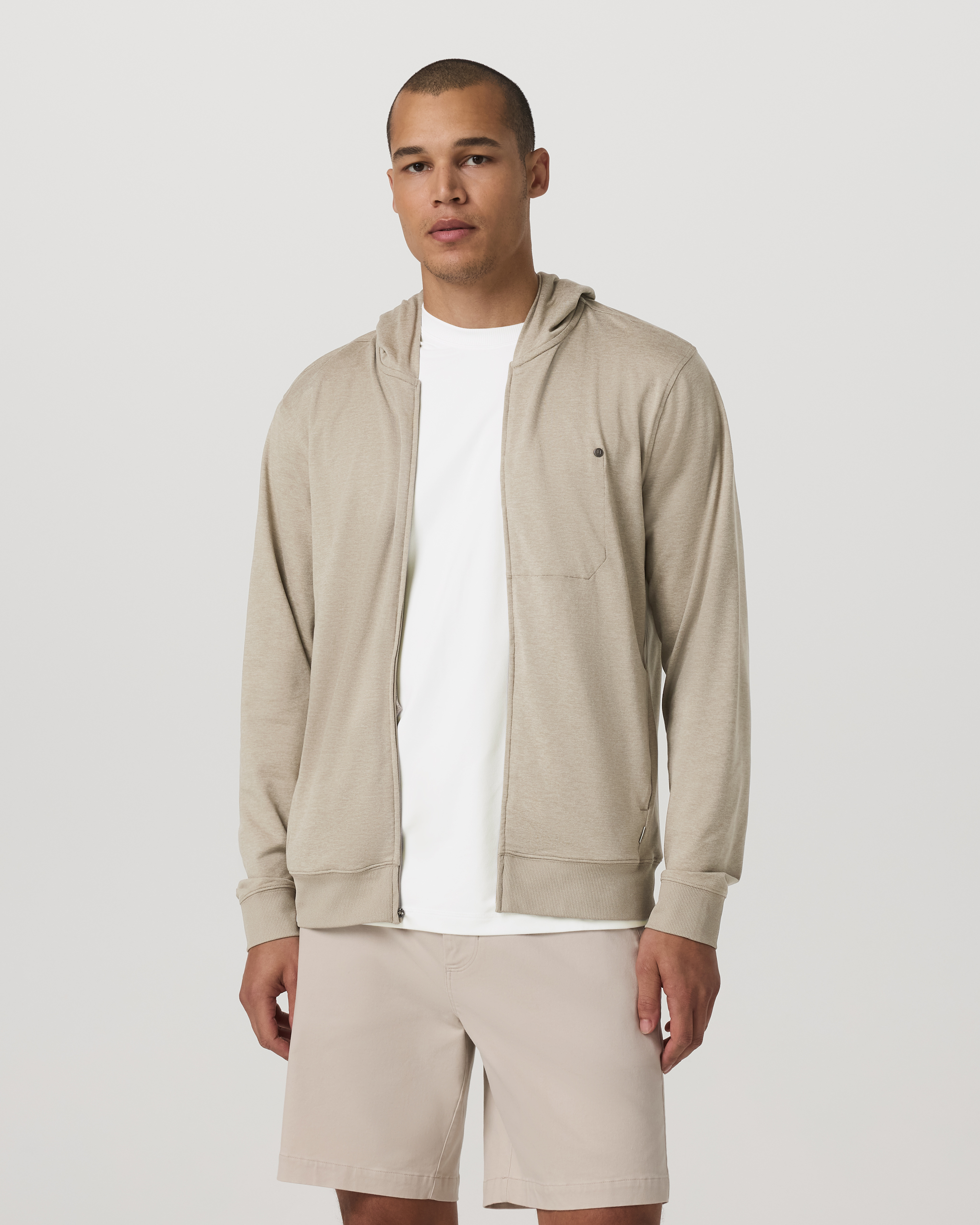 Ponto Full Zip Hoodie | Truffle Heather - Image 2