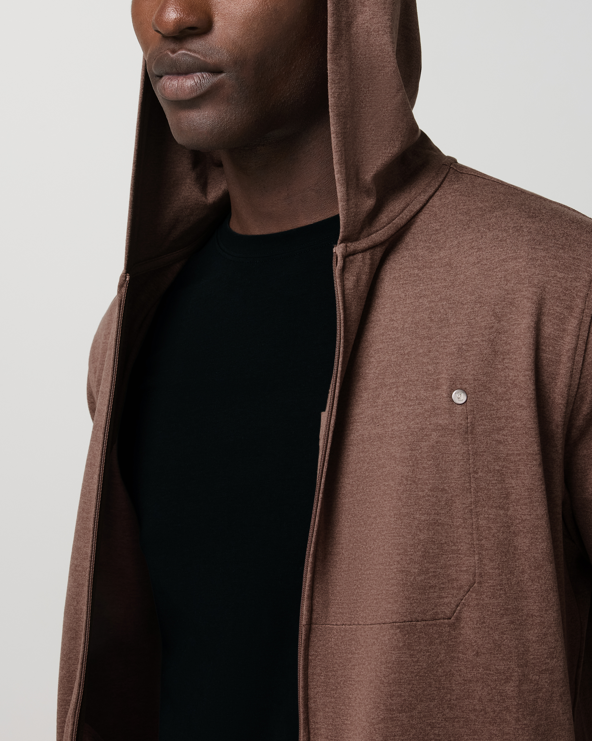 Ponto Full Zip Hoodie | Sable Heather - Image 5