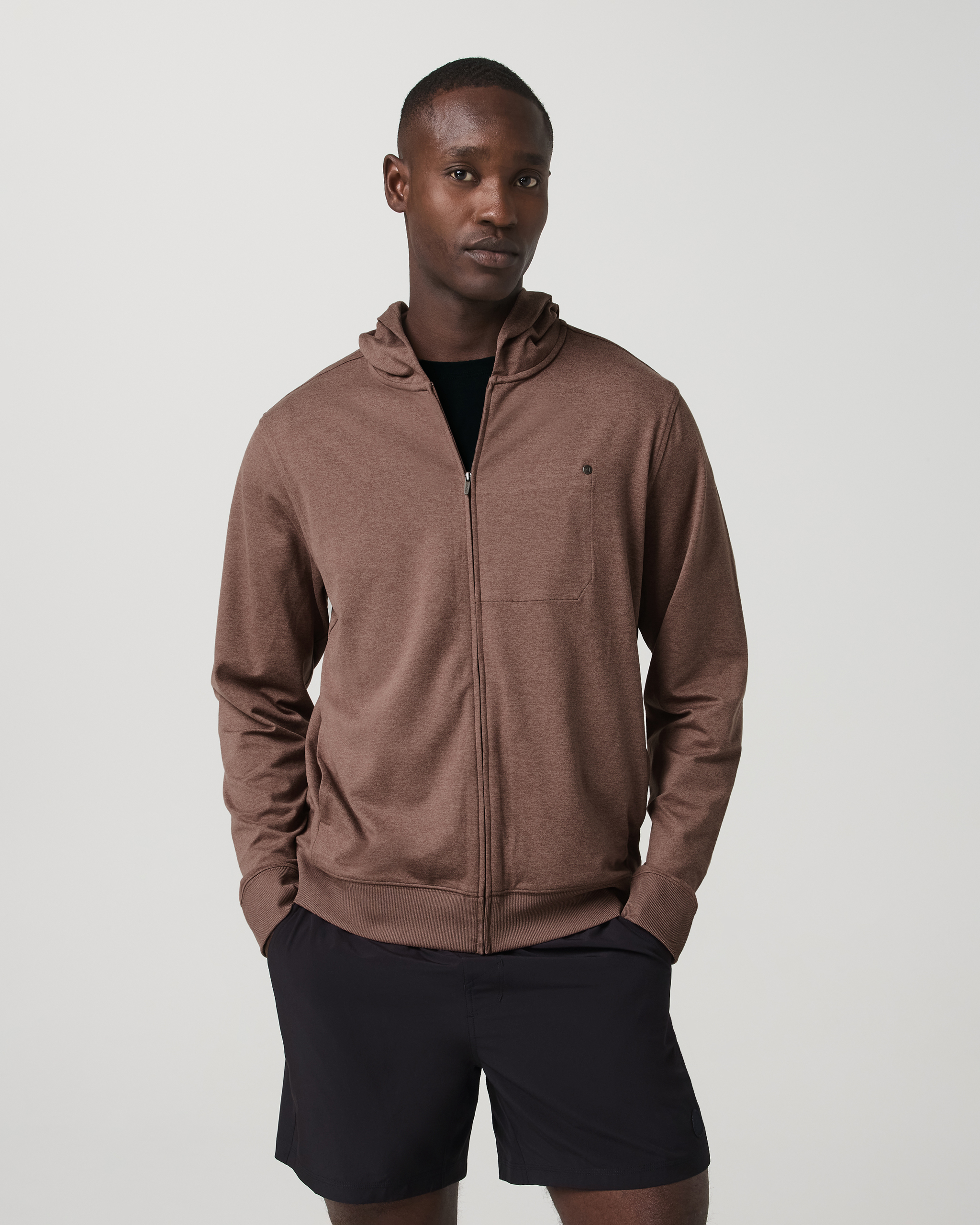Ponto Full Zip Hoodie | Sable Heather - Image 2