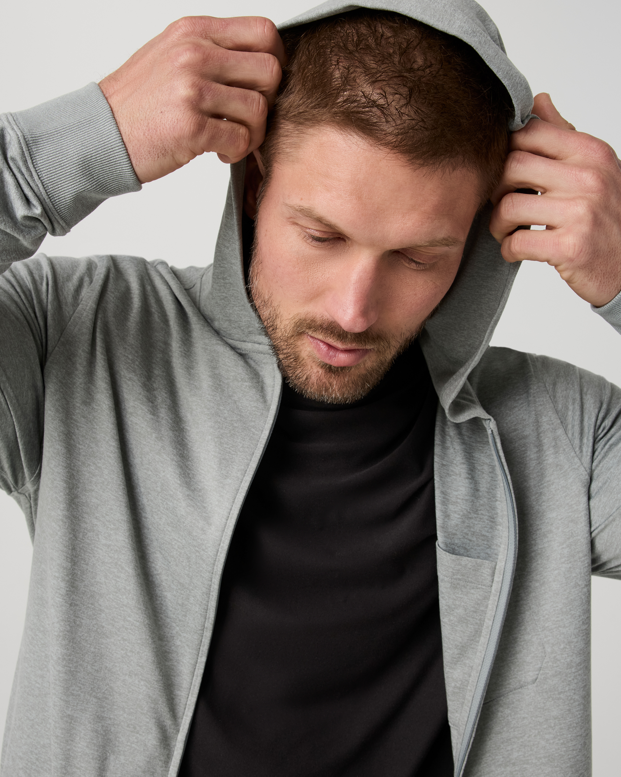 Ponto Full Zip Hoodie | Slate Rock Heather - Image 2