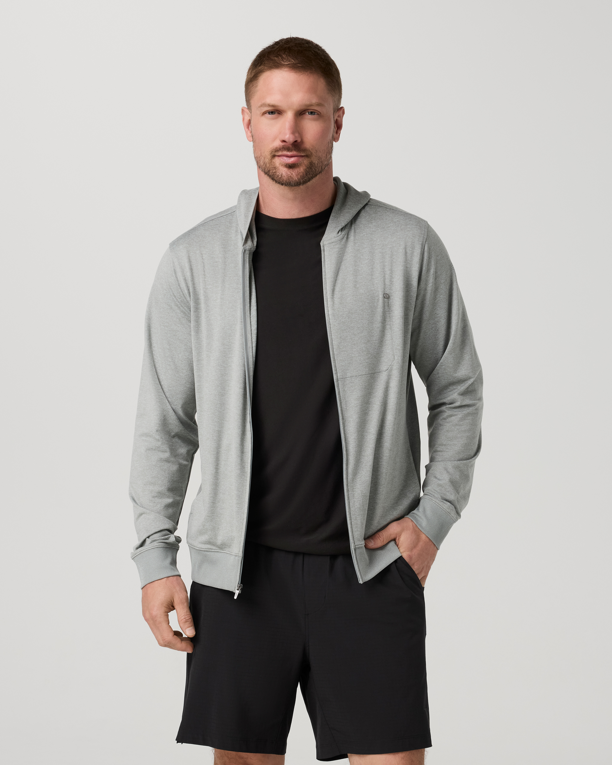 Ponto Full Zip Hoodie | Slate Rock Heather