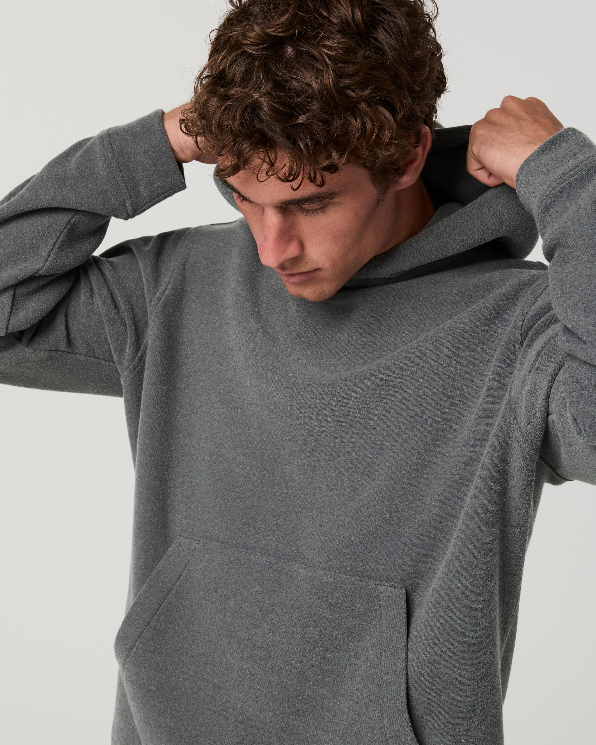 Beach Fleece Pullover Hoodie | Dark Pewter Heather - Image 3
