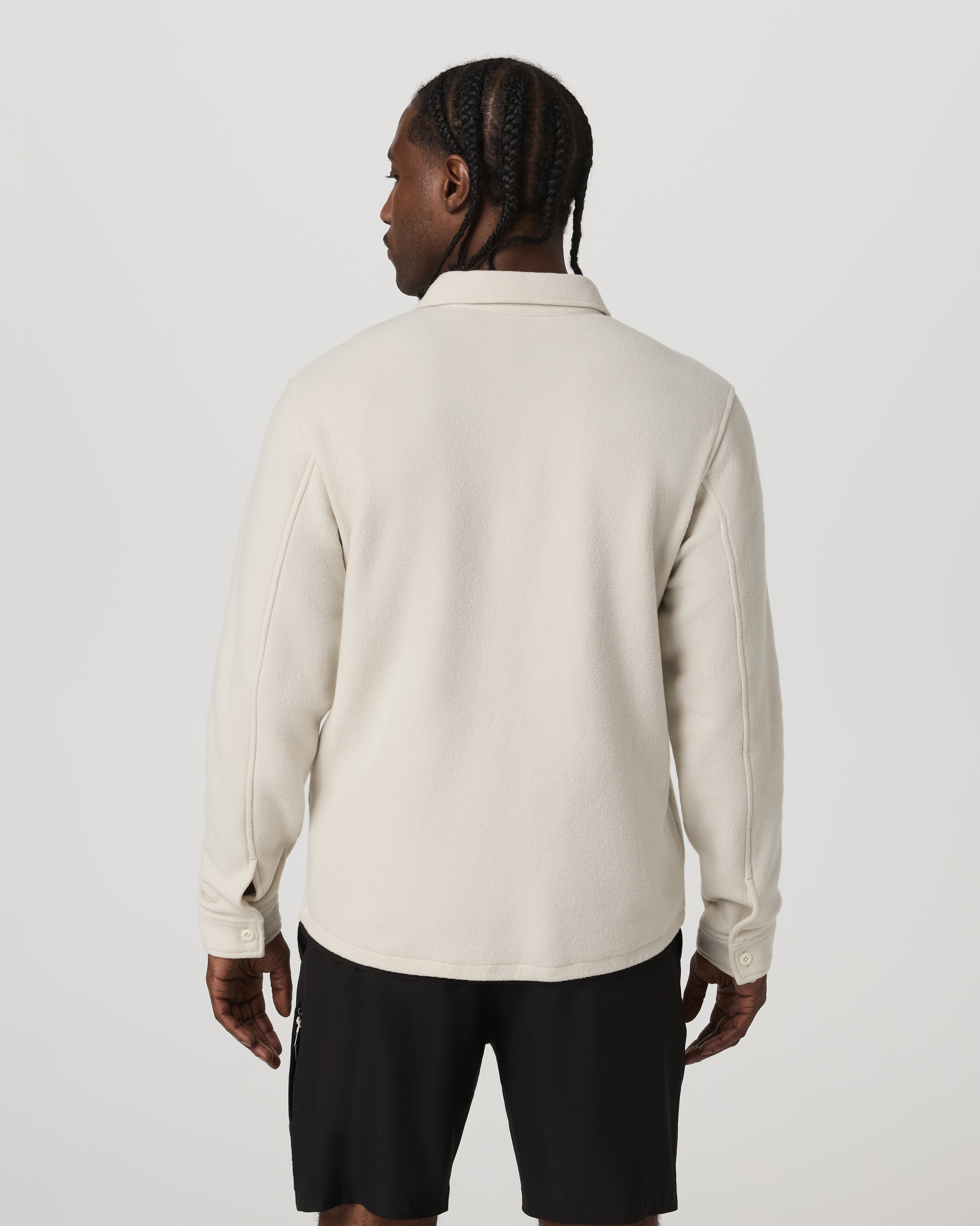 Beach Fleece Shirt Jacket | Bone Heather - Image 3