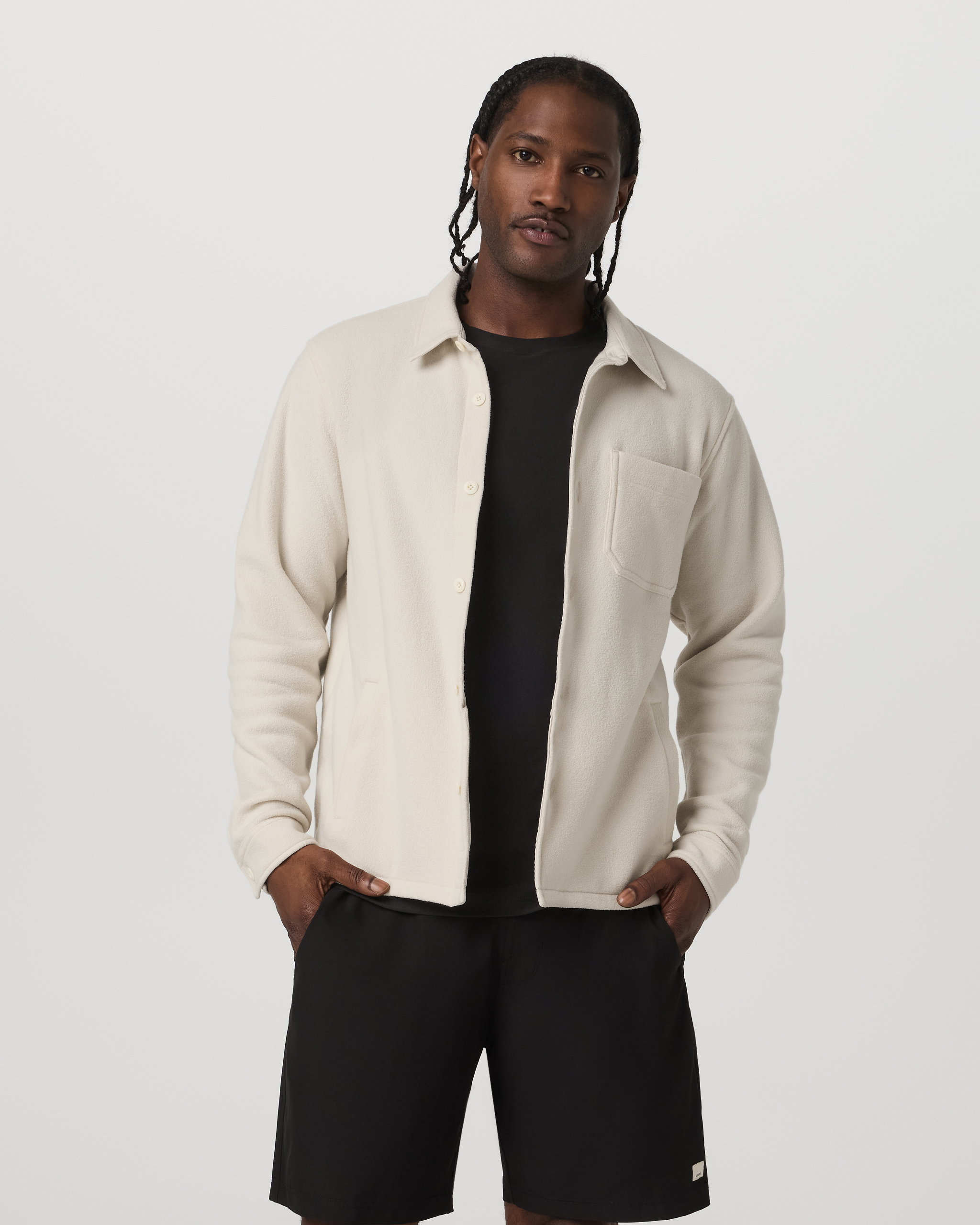 Beach Fleece Shirt Jacket | Bone Heather