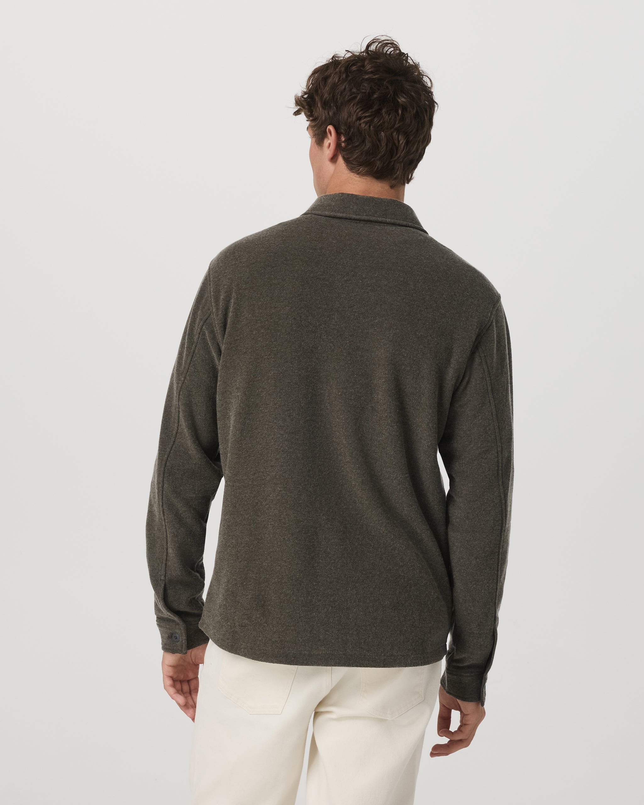 Beach Fleece Shirt Jacket | Dark Oregano Heather - Image 4