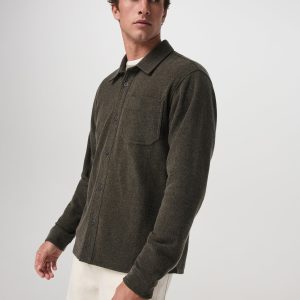 Beach Fleece Shirt Jacket | Dark Oregano Heather