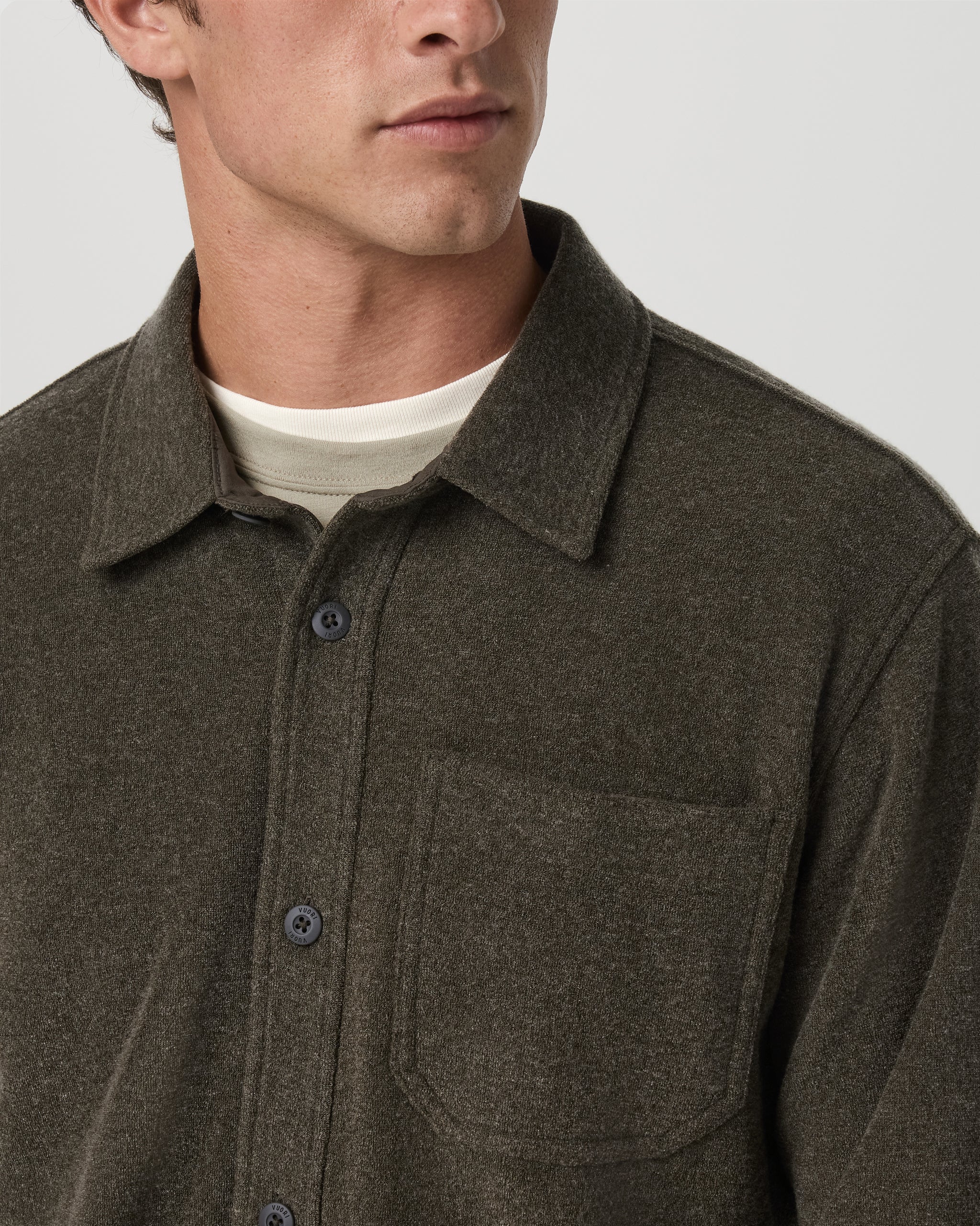 Beach Fleece Shirt Jacket | Dark Oregano Heather - Image 2