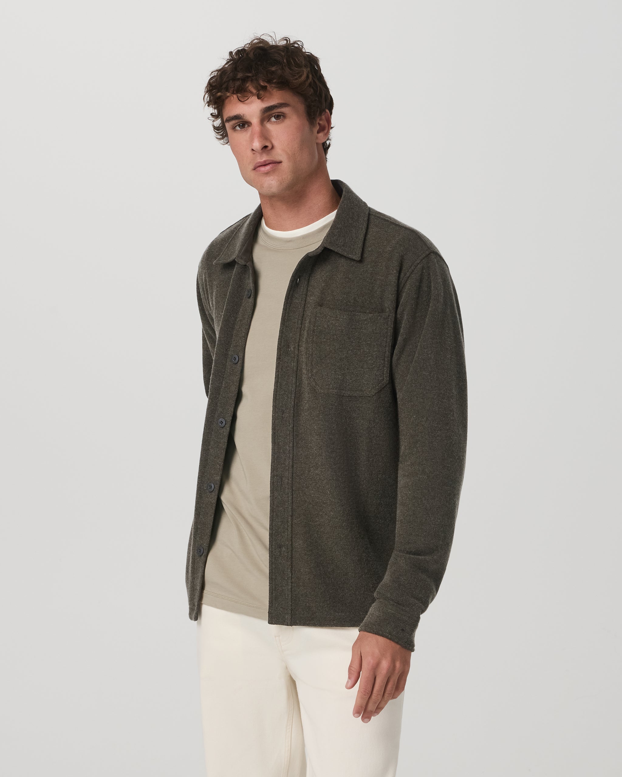 Beach Fleece Shirt Jacket | Dark Oregano Heather - Image 5