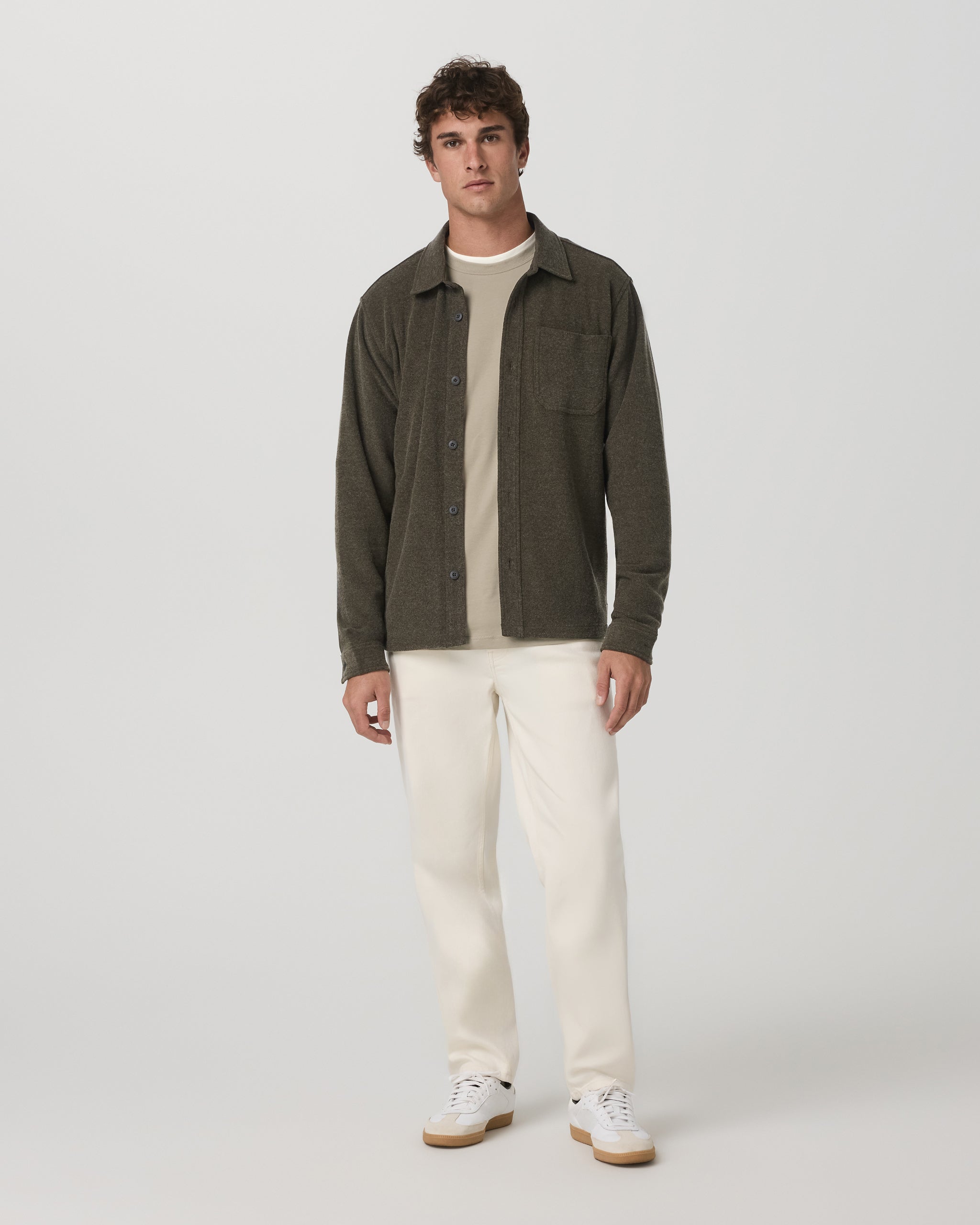 Beach Fleece Shirt Jacket | Dark Oregano Heather - Image 3