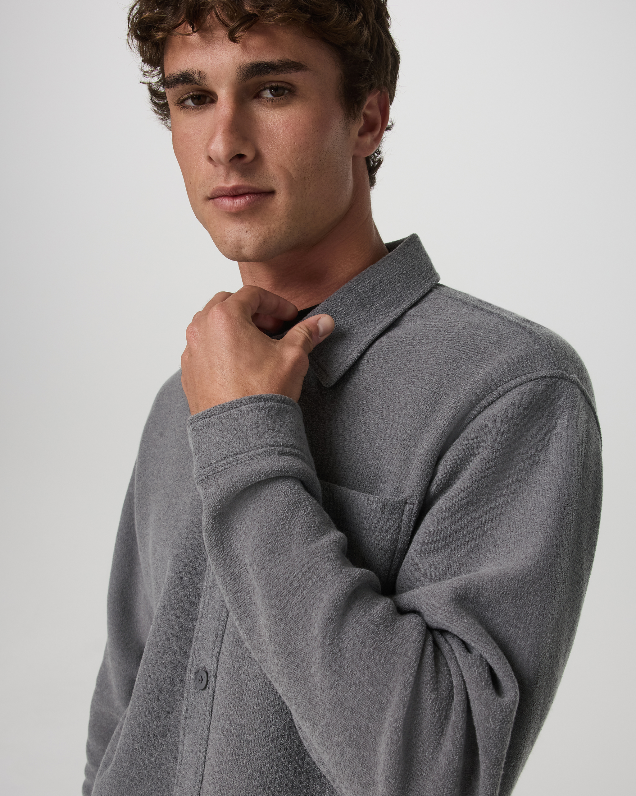 Beach Fleece Shirt Jacket | Pinecone Heather - Image 2