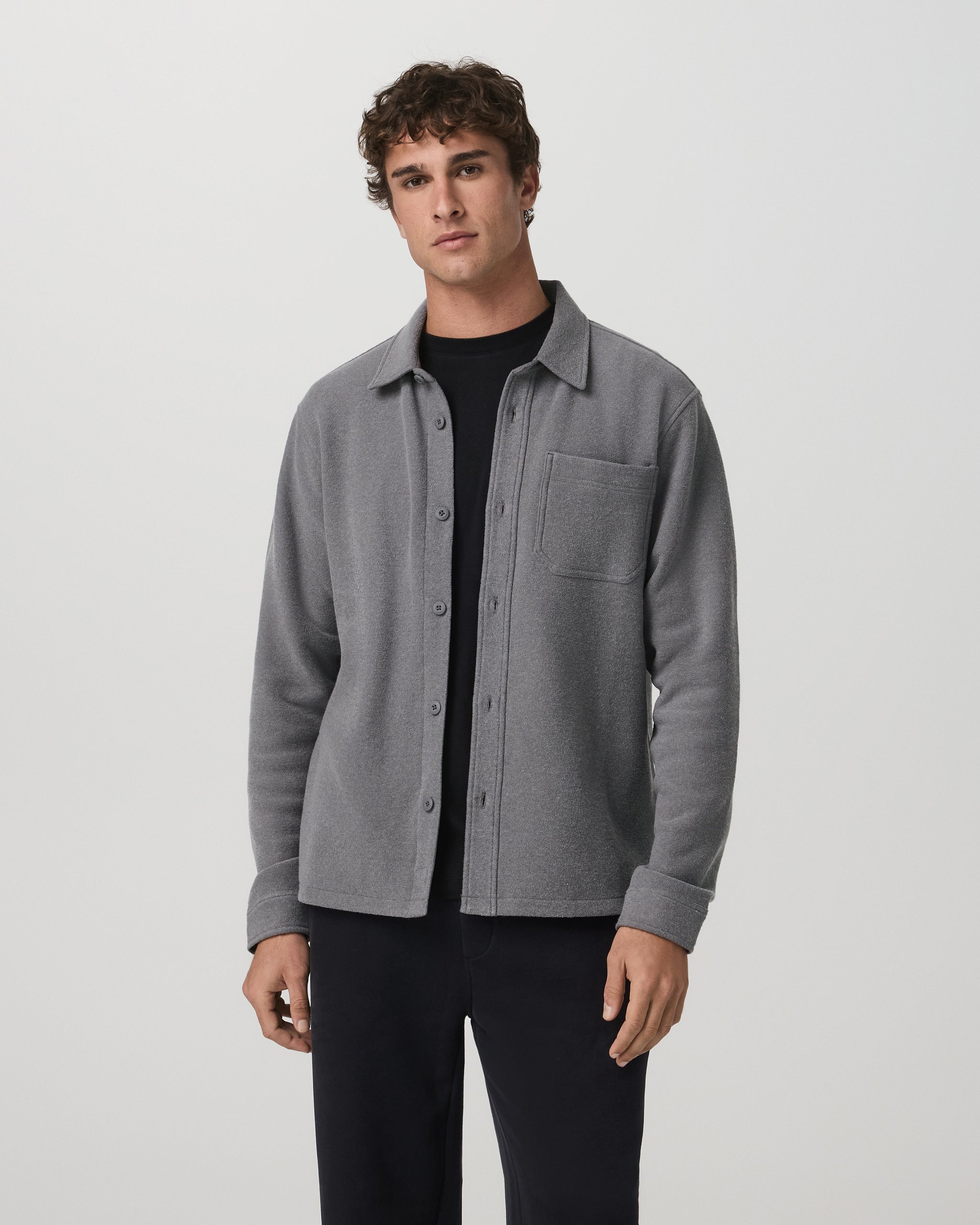 Beach Fleece Shirt Jacket | Pinecone Heather