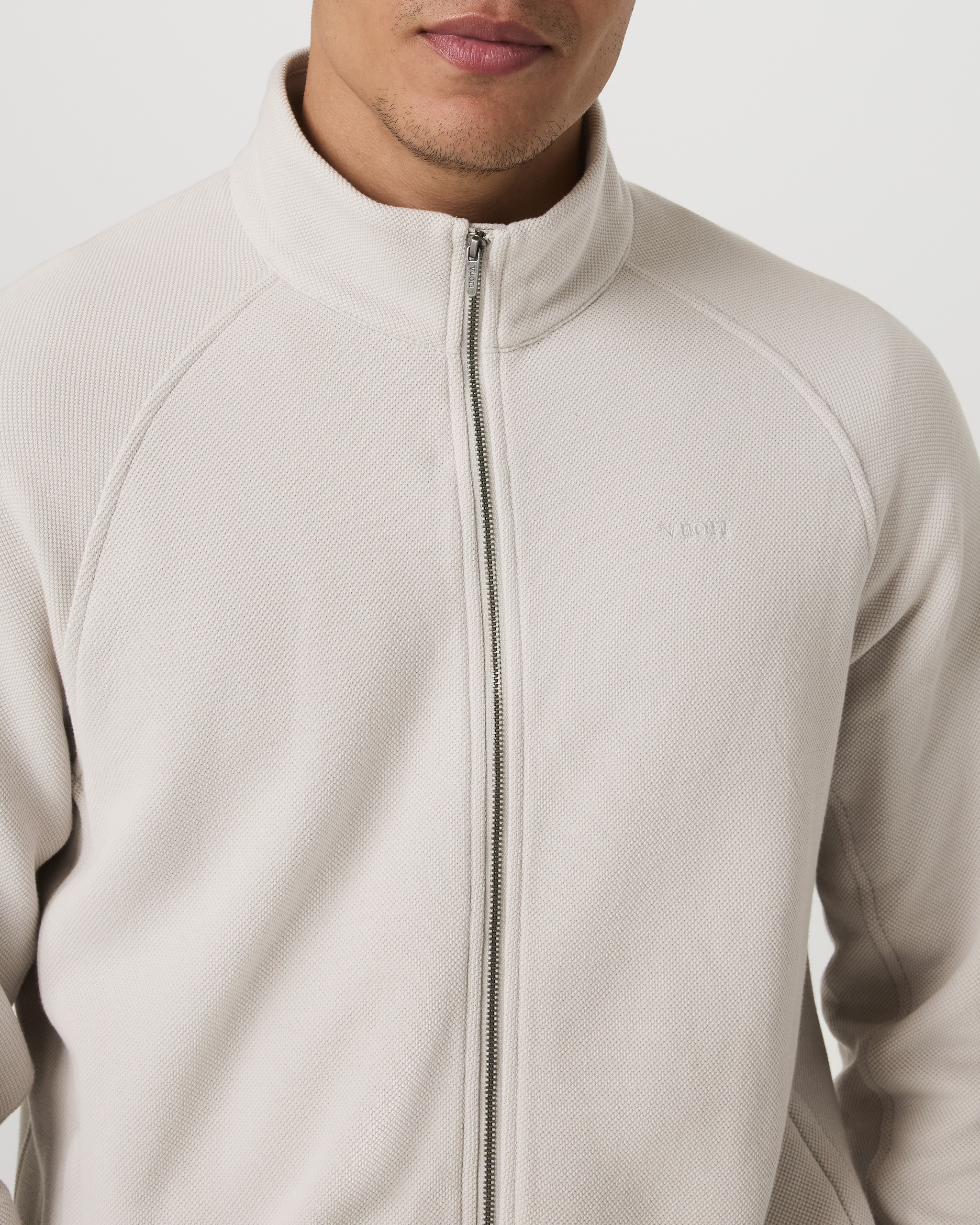 Pique Fleece Track Jacket | Grey Mist - Image 2