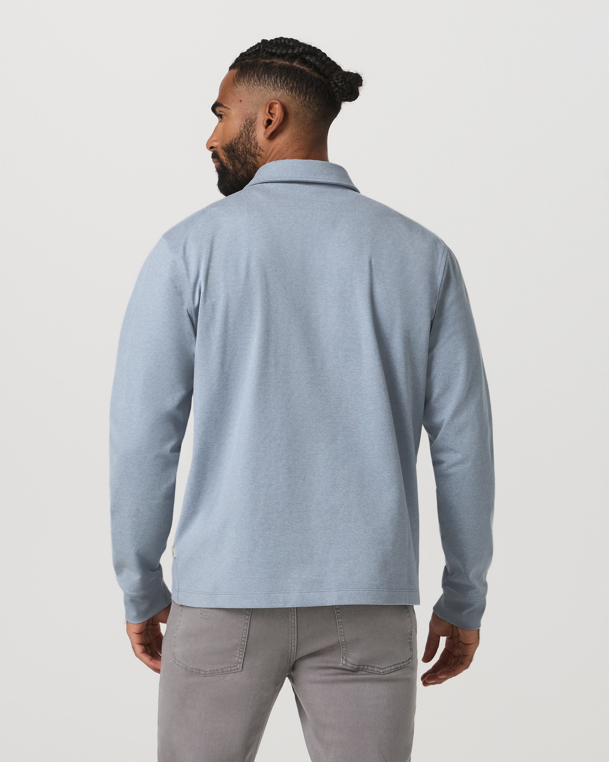 Long Sleeve Coronado Rugby | Blue Dusk Heather - Image 3