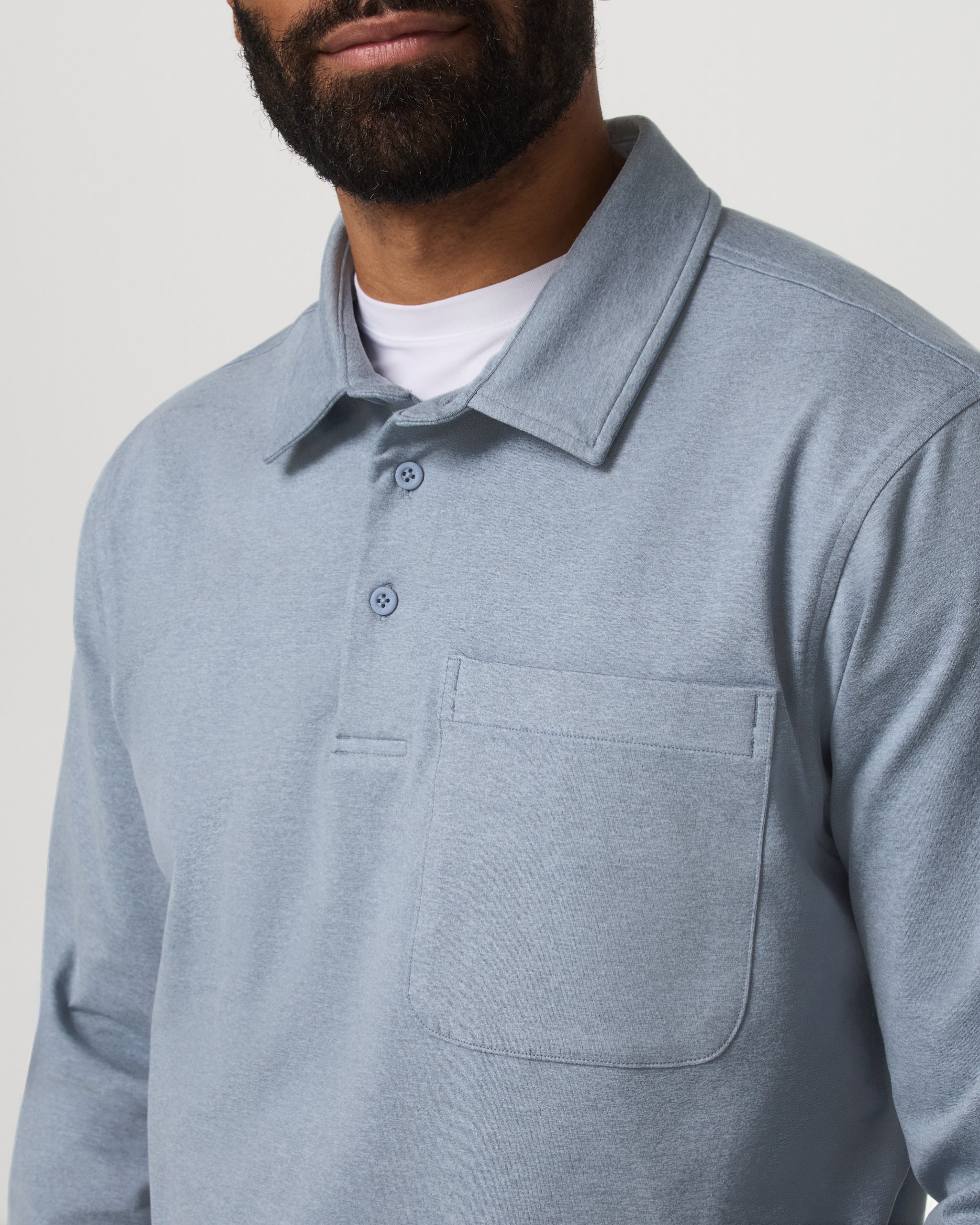 Long Sleeve Coronado Rugby | Blue Dusk Heather - Image 5